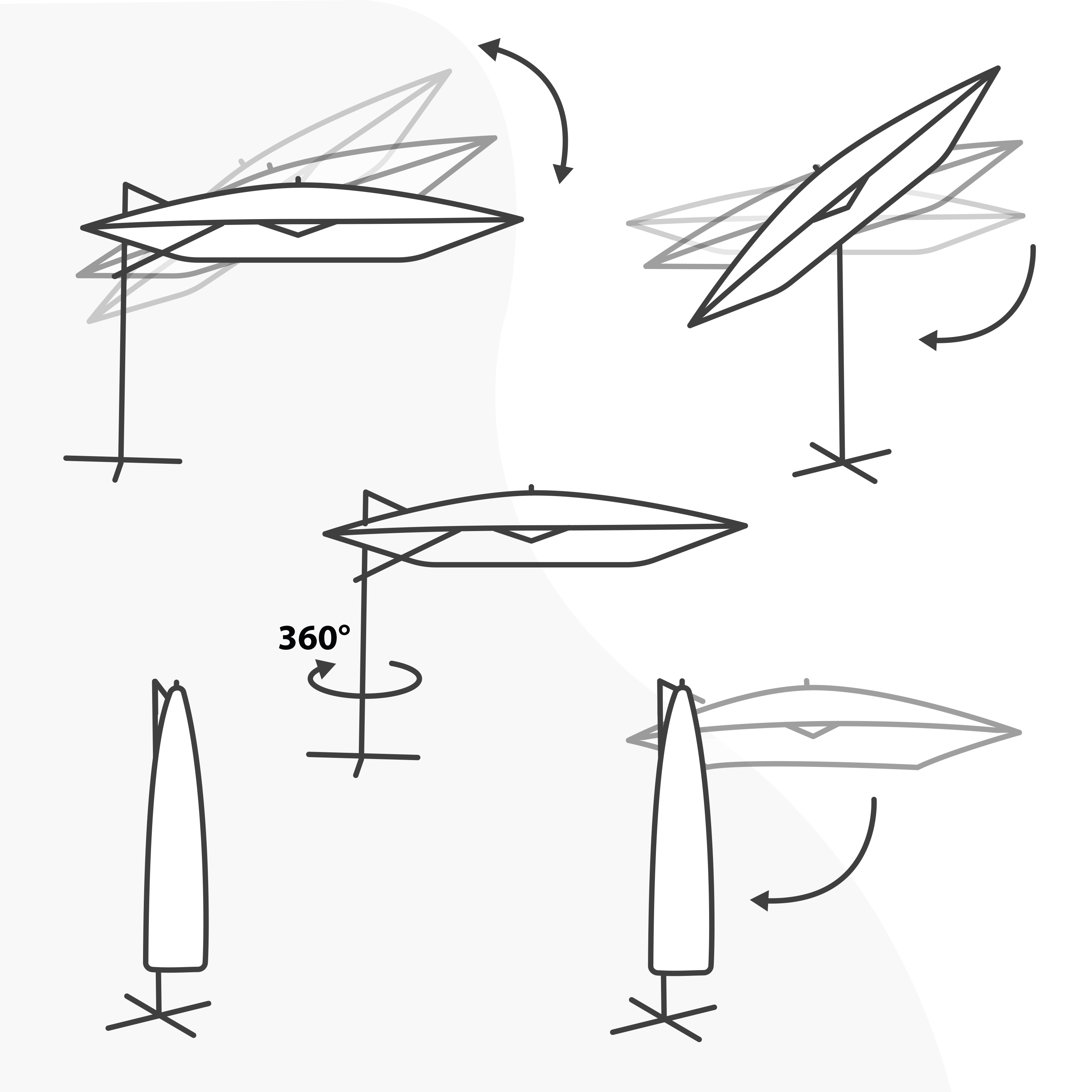 AXI Alina Cantilever Parasol 300x300cm Oak-look/Taupe