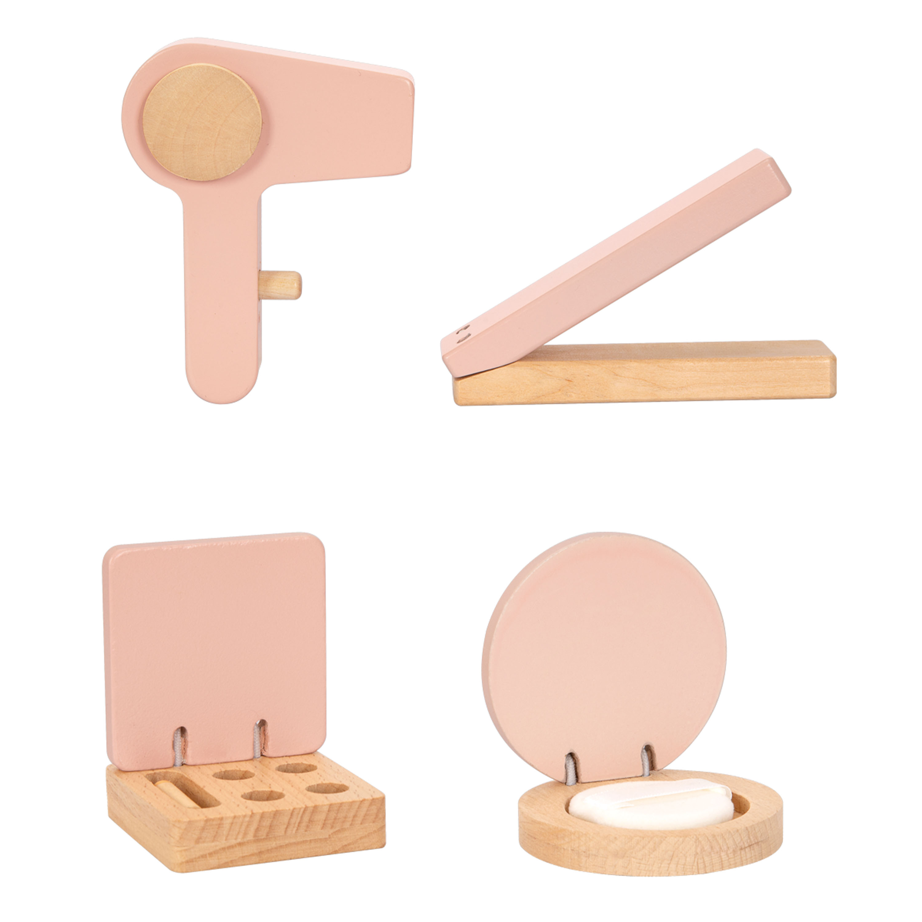 Tooky Toy Wooden Dressing Table with Rattan Look