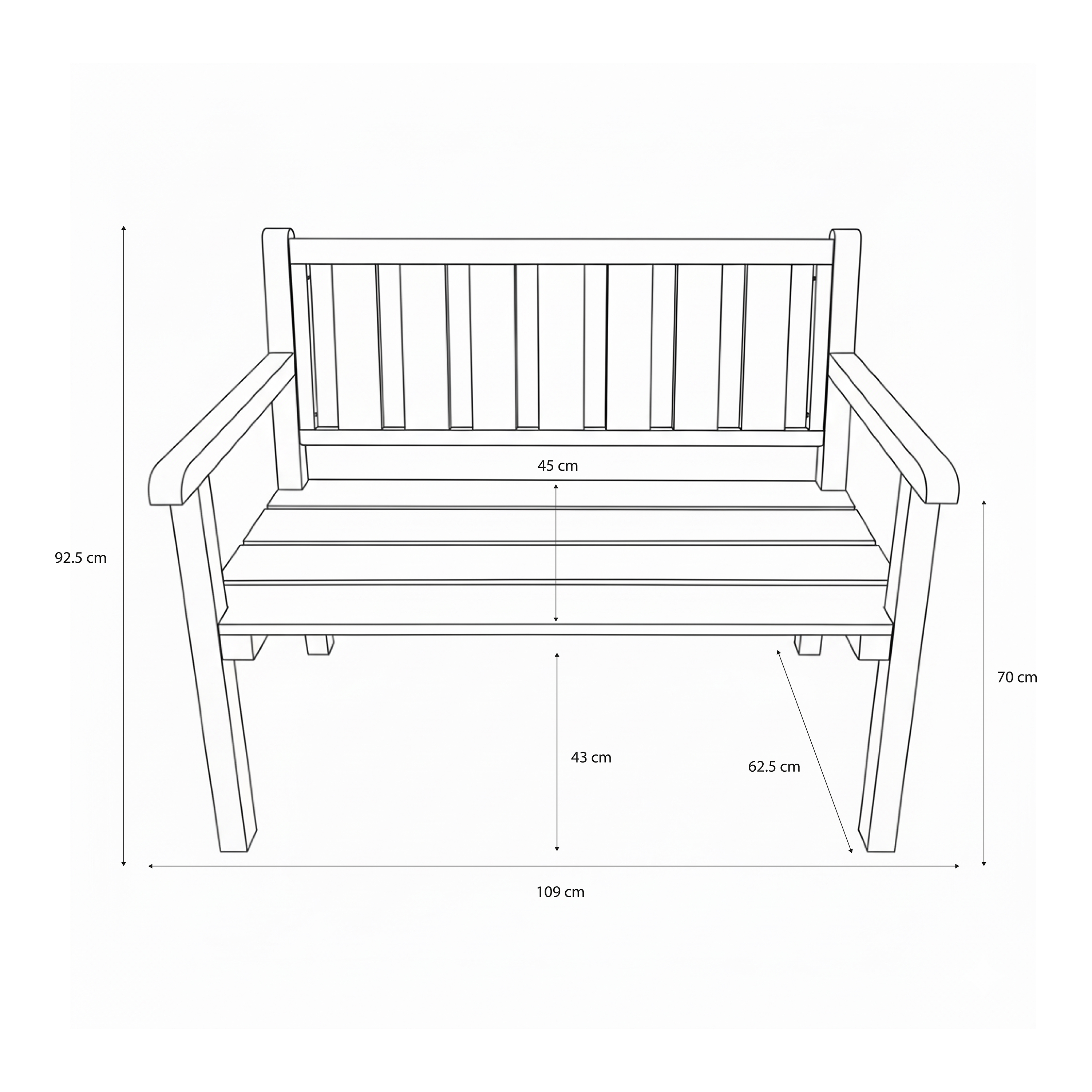 AXI Violette Wooden Garden Bench 110 cm