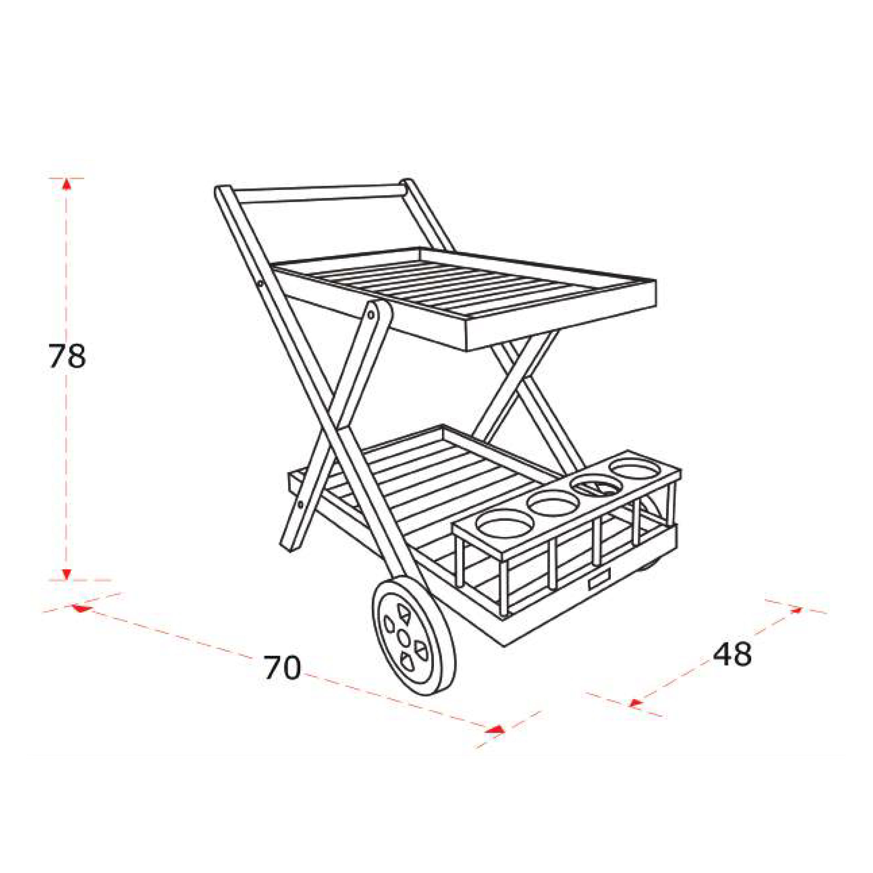 AXI Bodhi Teak Serving Trolley