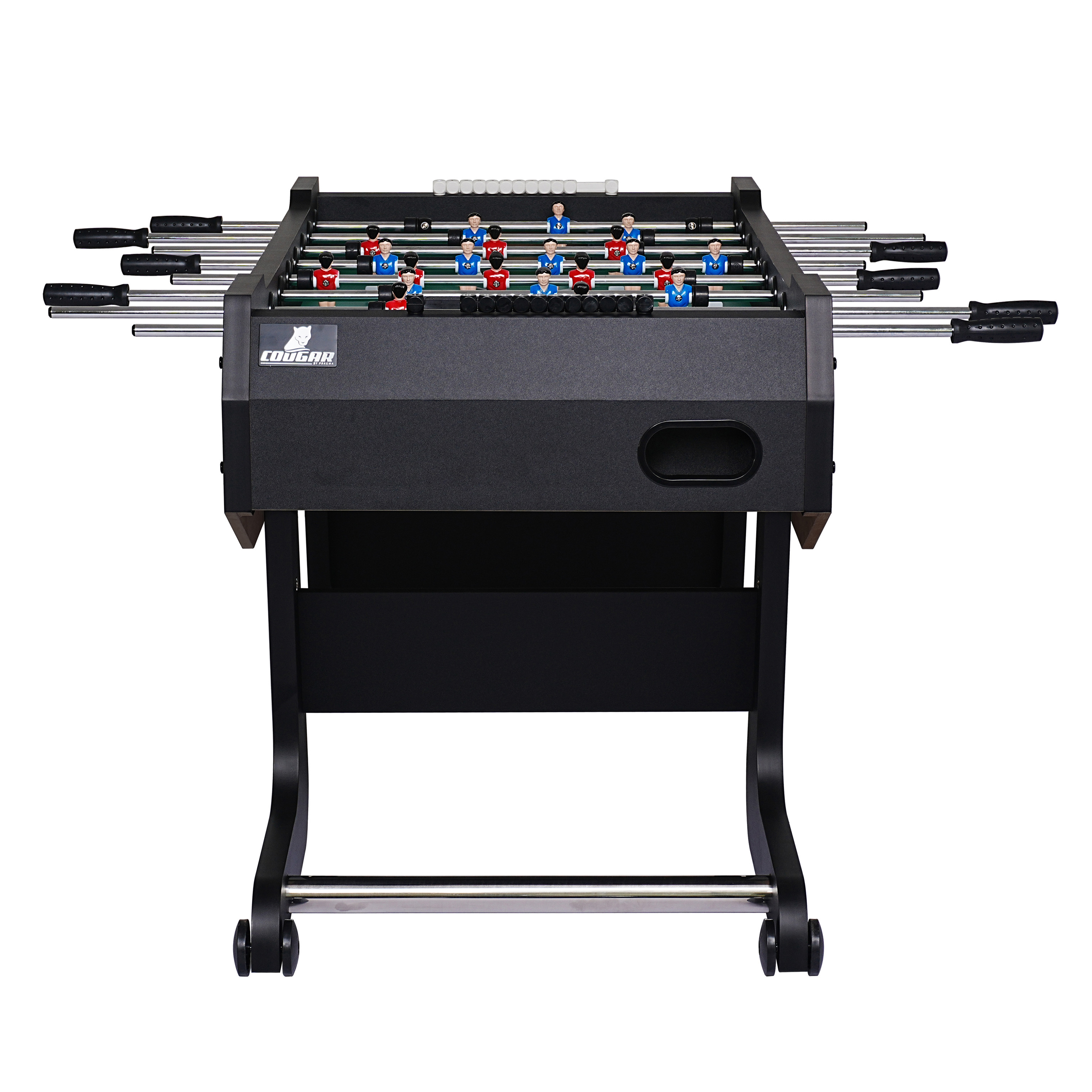 Cougar Powerkick Pro Folding Football Table Black – Green Playing Field