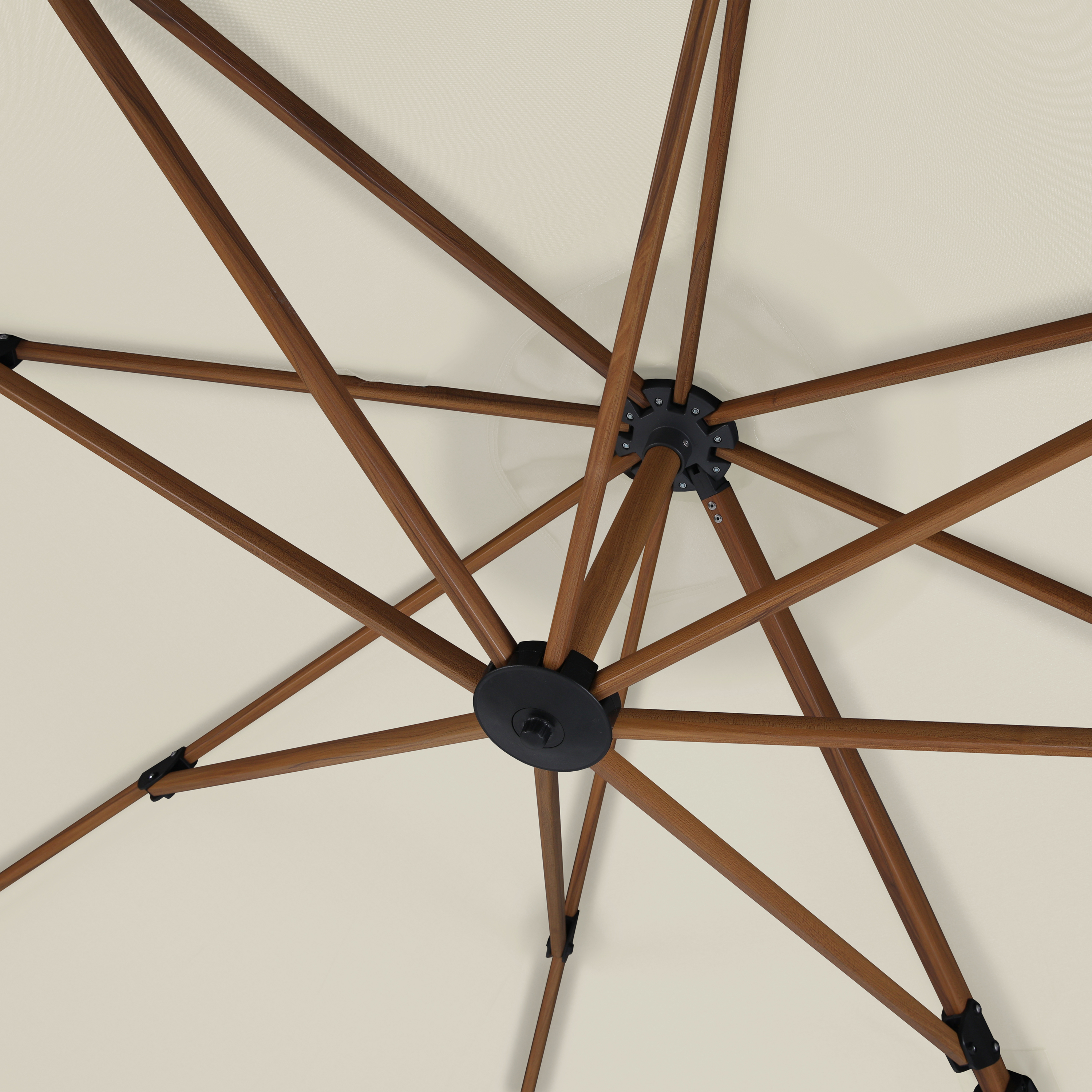 AXI Apollo Premium Zweefparasol 300x300cm Houtlook/beige