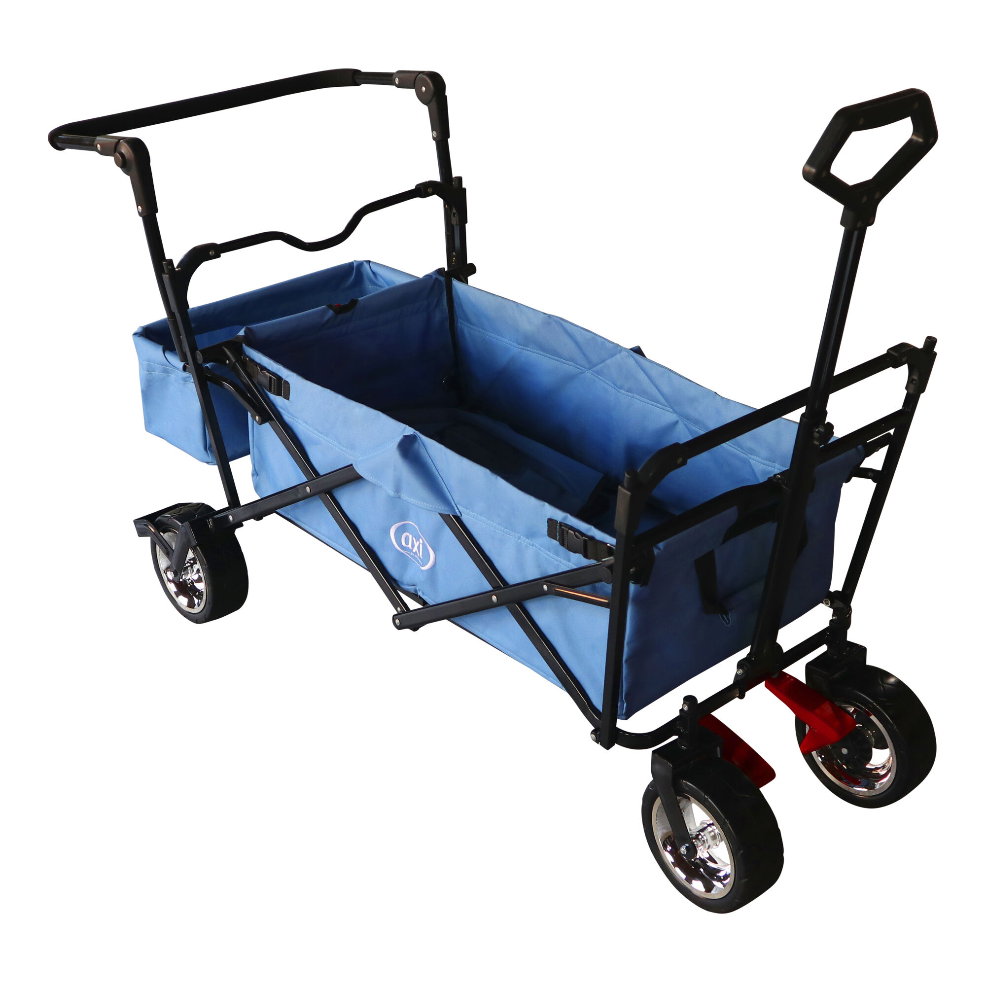 AXI AB210 Opvouwbare Bolderwagen met dak. tas. rem en duwstang Blauw