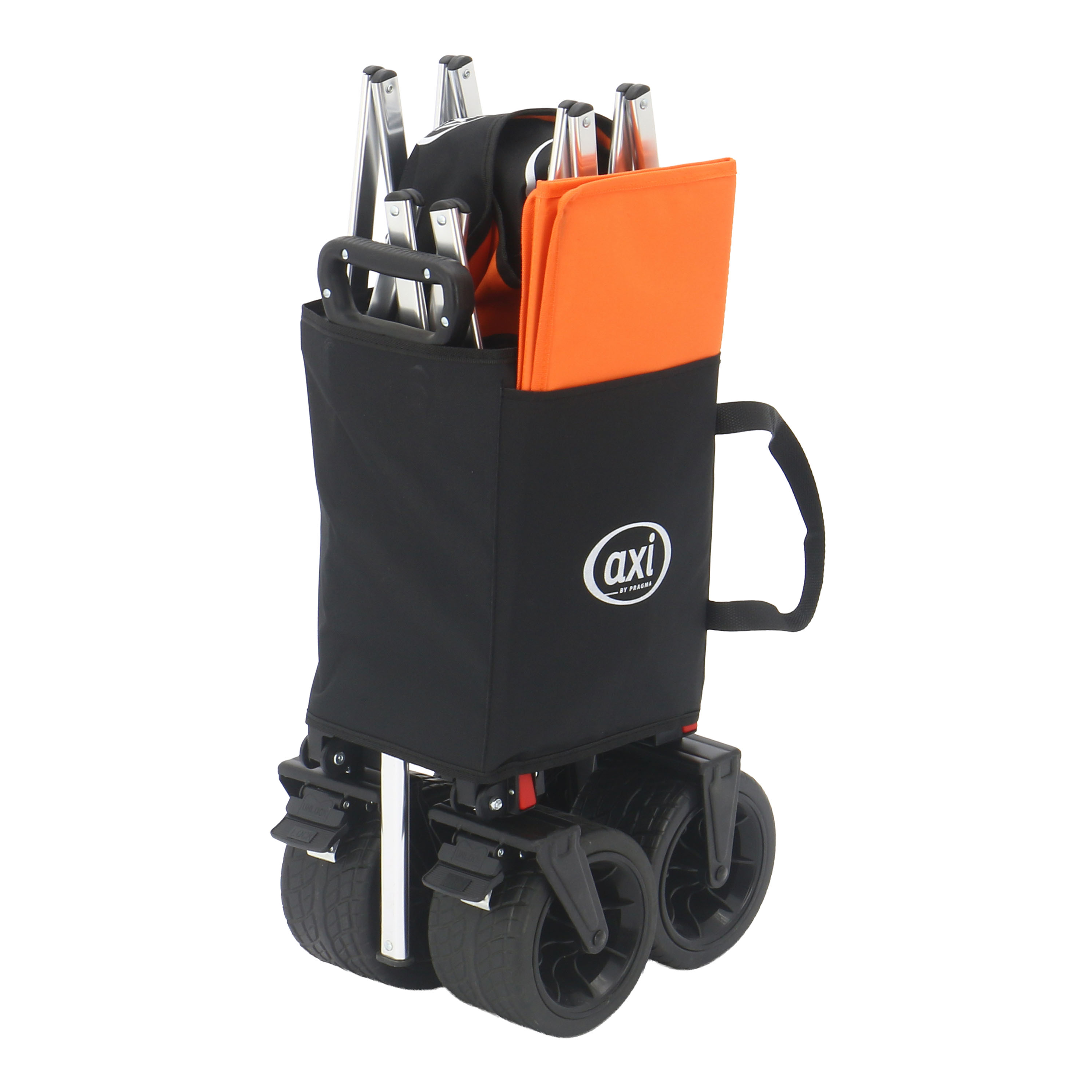 AXI SB151 Foldable Beach Wagon Aluminium - Black/Orange