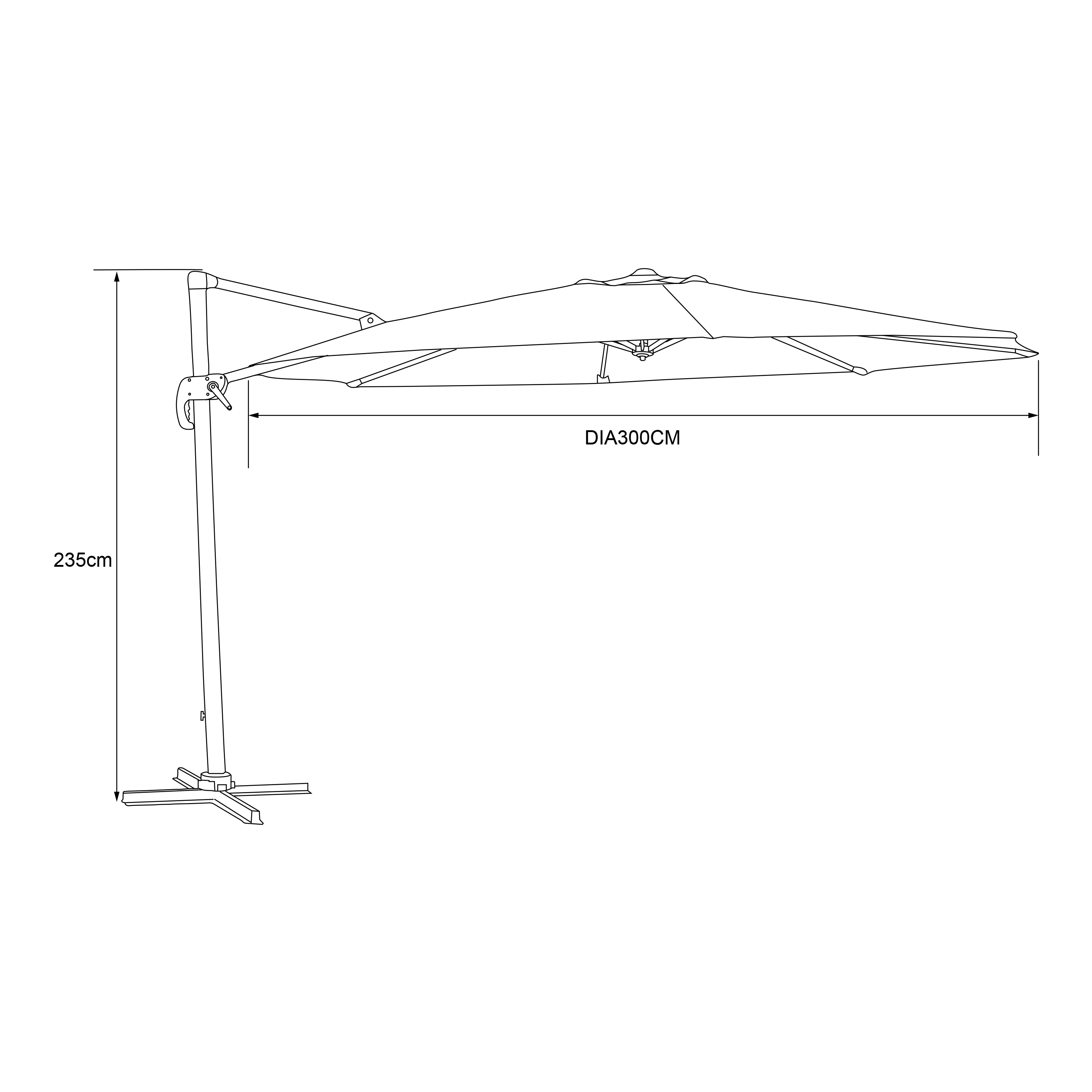 AXI Marisol Floating Parasol Ã˜ 300cm White/Grey 