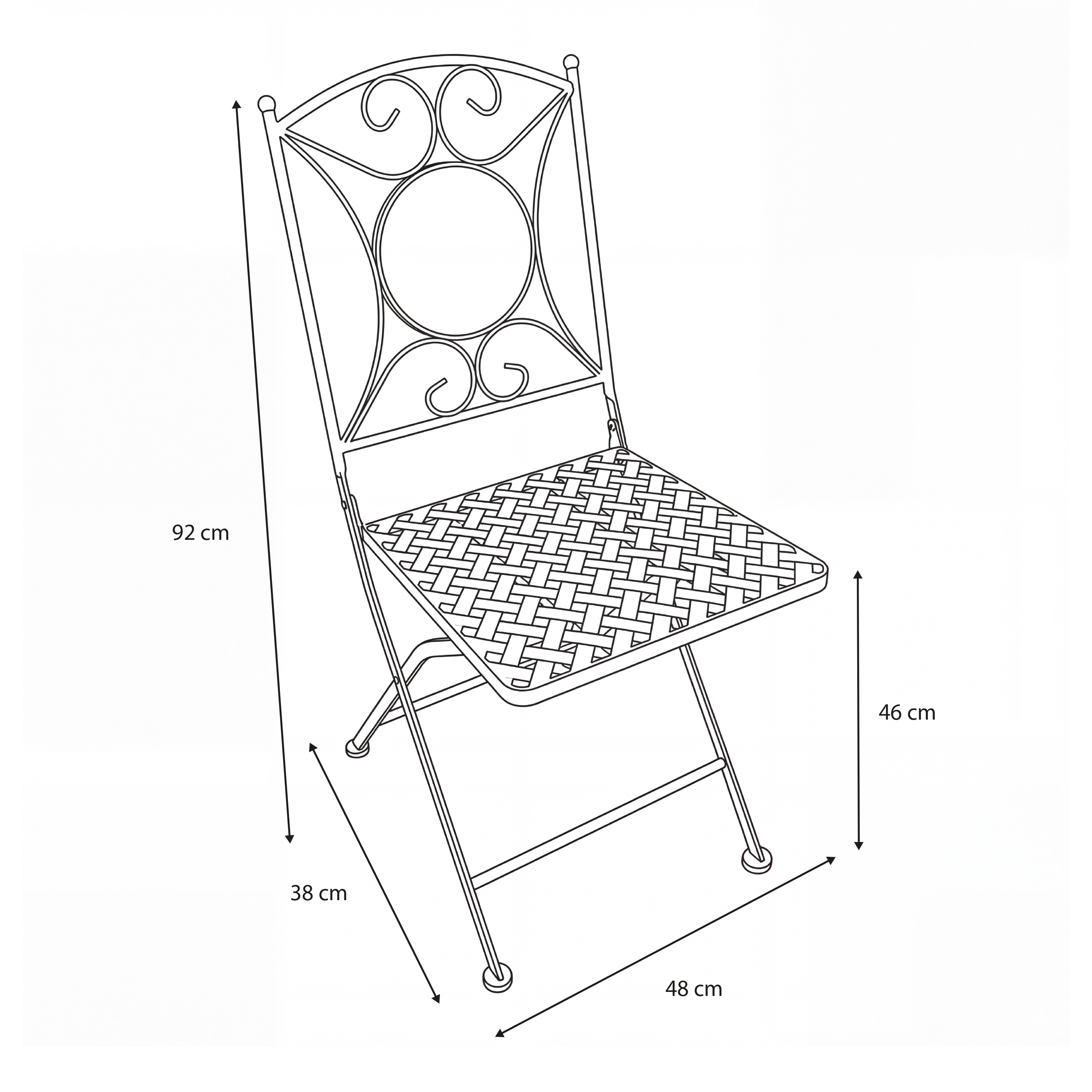 AXI Camilla Bistro Chairs Foldable Soft Blue – Set 2 pieces