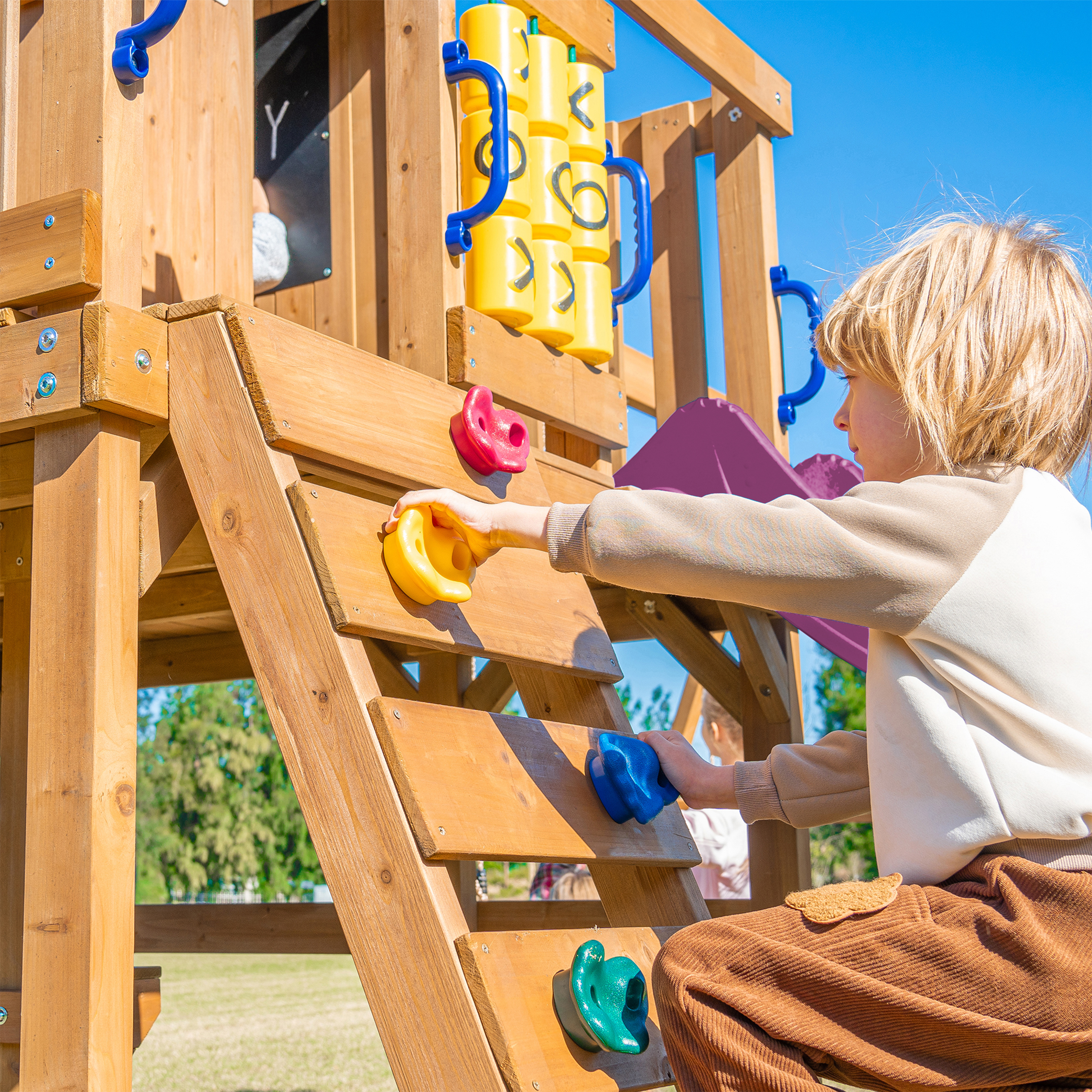 AXI Jack Climbing Frame with Double Swing and Trapeze – Purple Slide