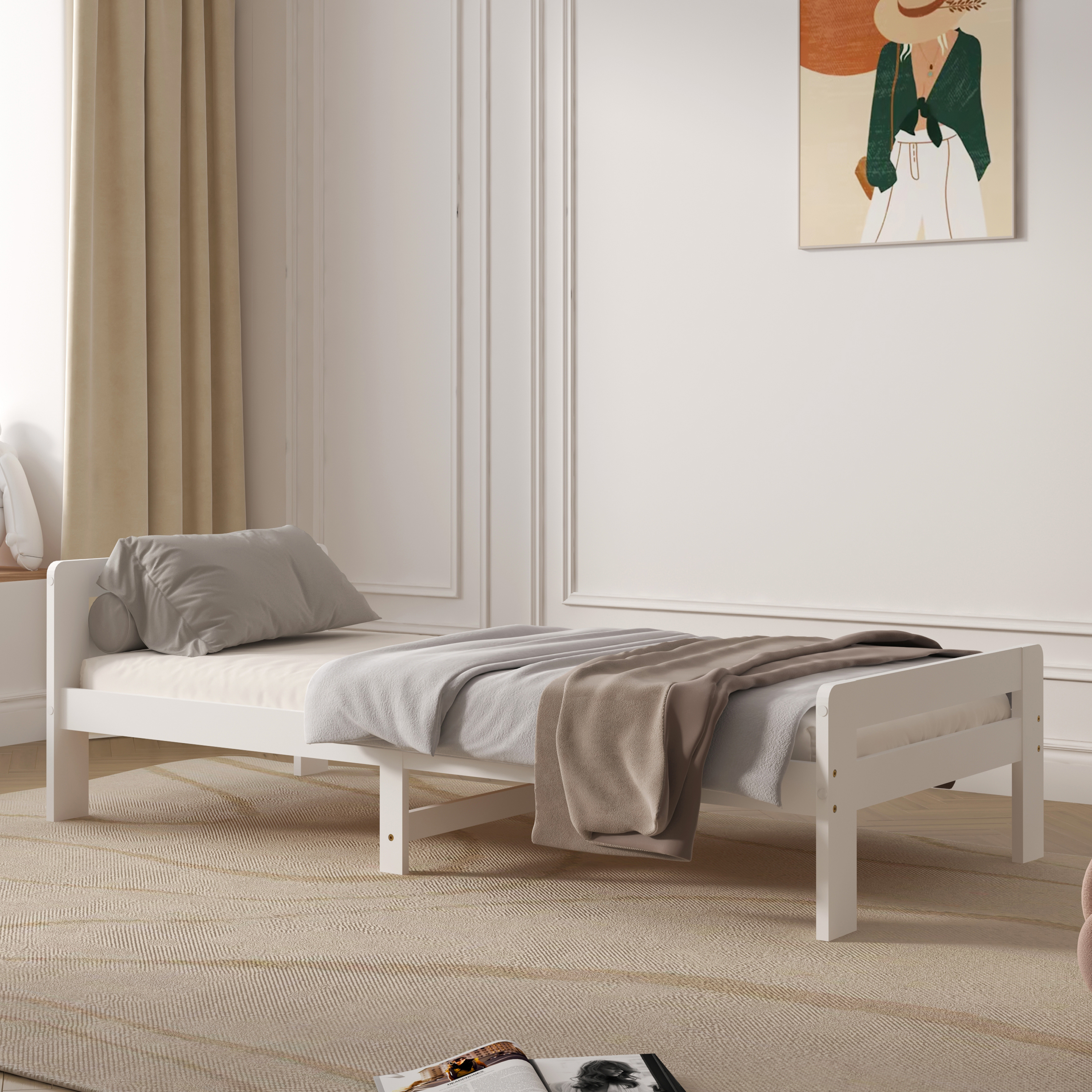 Sunny Olla Kids Bed White – With Mattress-8720365069468 Sunny Olla Kids Bed White – With Mattress