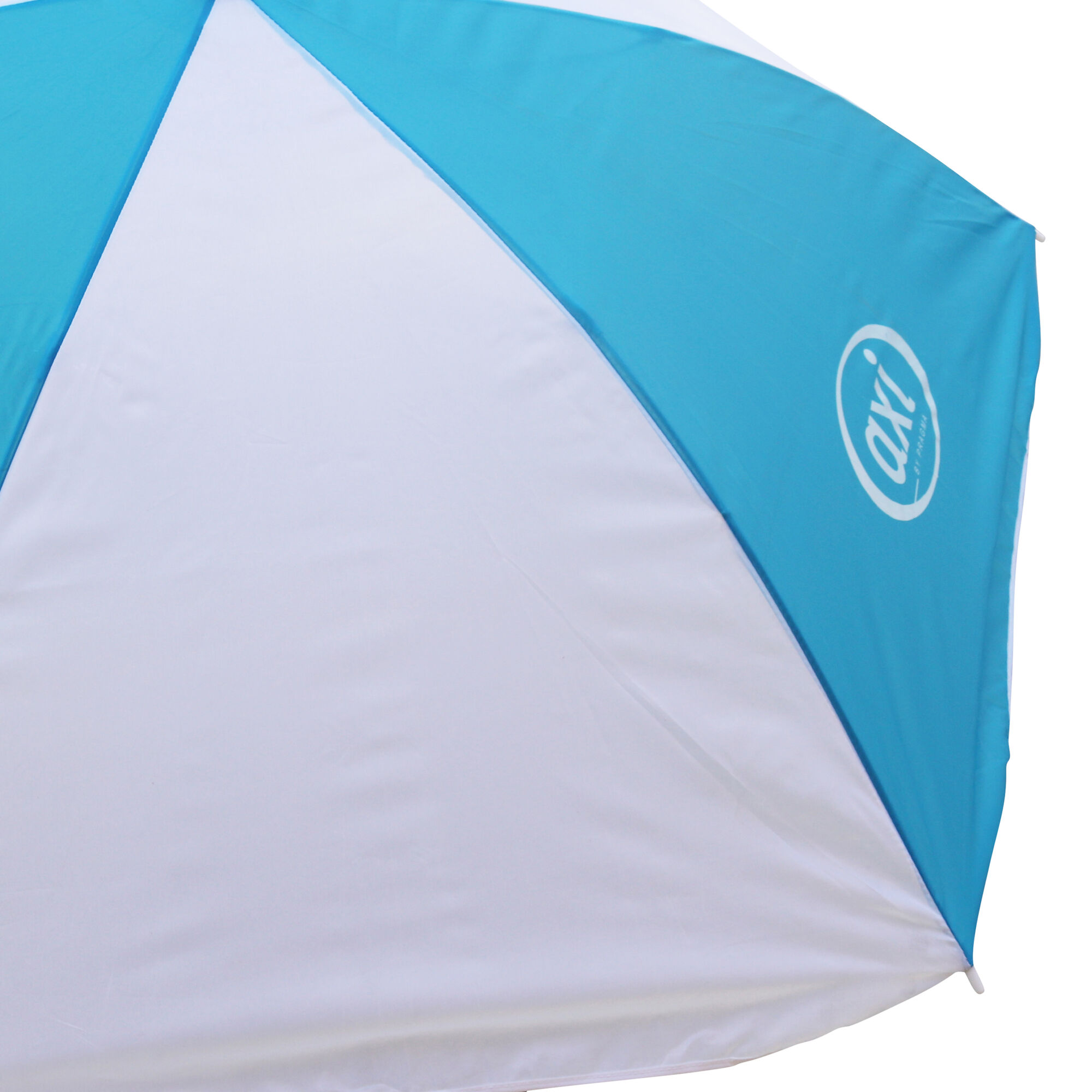 AXI Nick Zand & Water Picknicktafel Bruin - Parasol Blauw/wit - FSC Hout