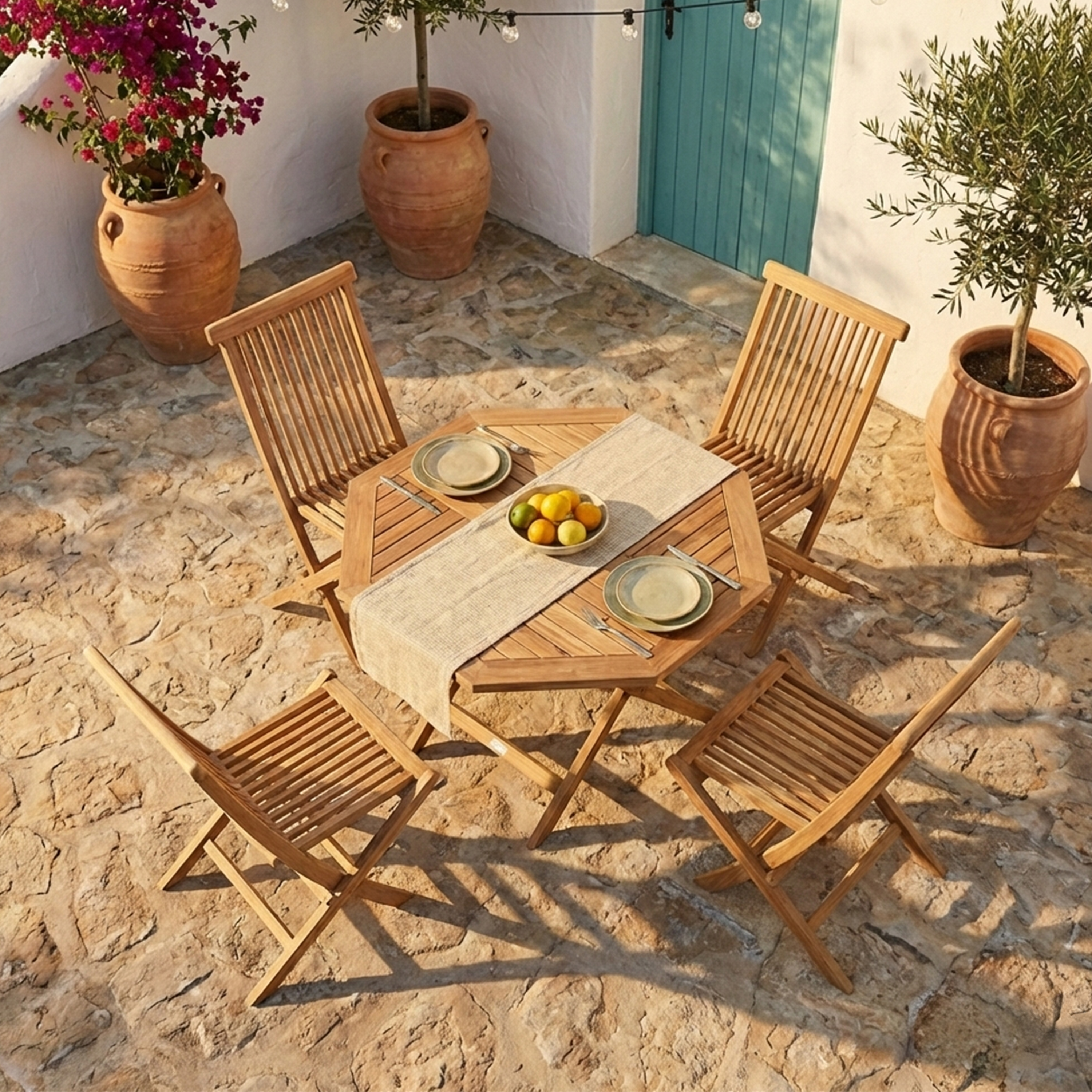 AXI Sana/Mina 100 cm Garden Set 5-piece Teak - Foldable
