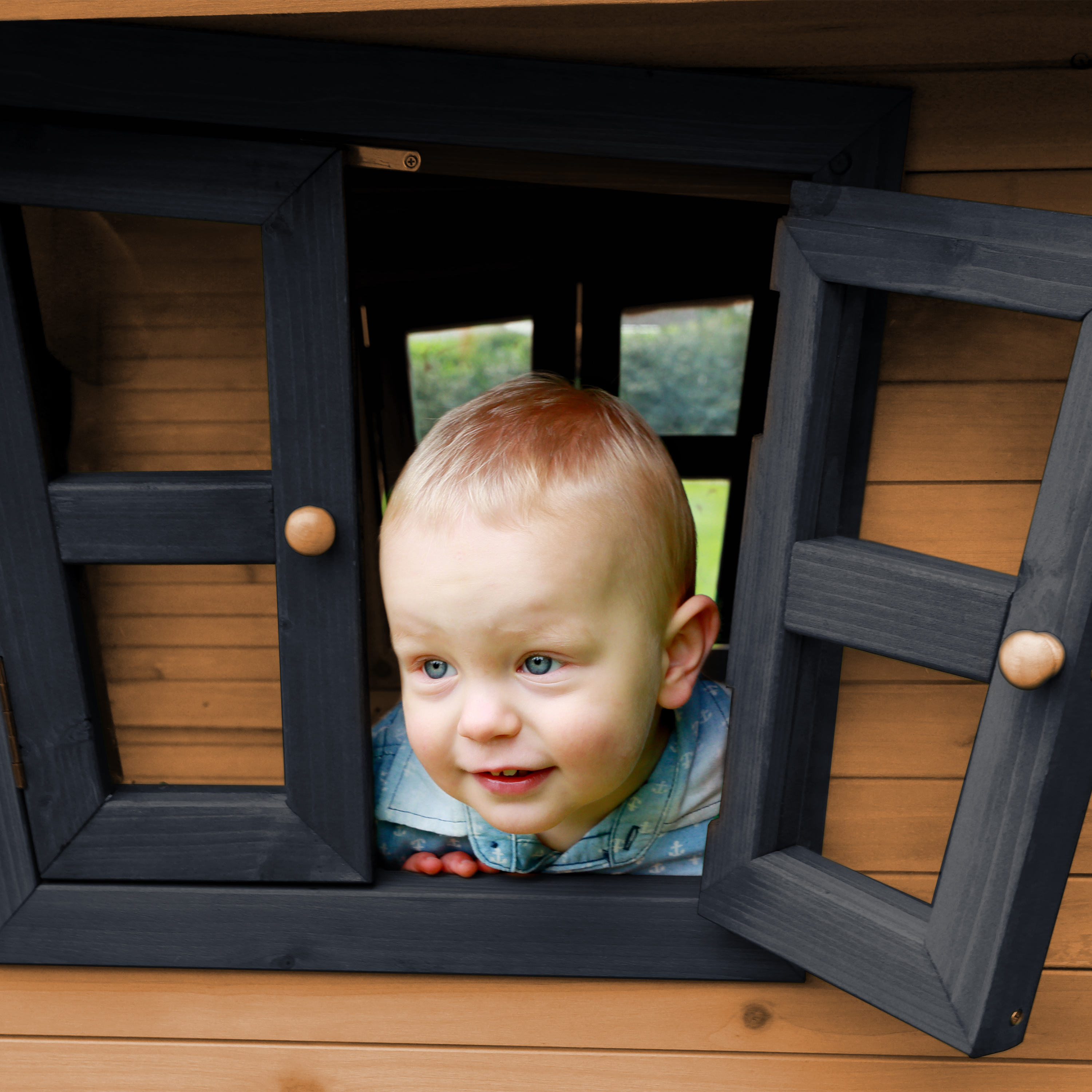 AXI Robin Playhouse Brown/Anthracite - Purple Slide-8720365060465 AXI Robin Playhouse Brown/Anthracite - Purple Slide