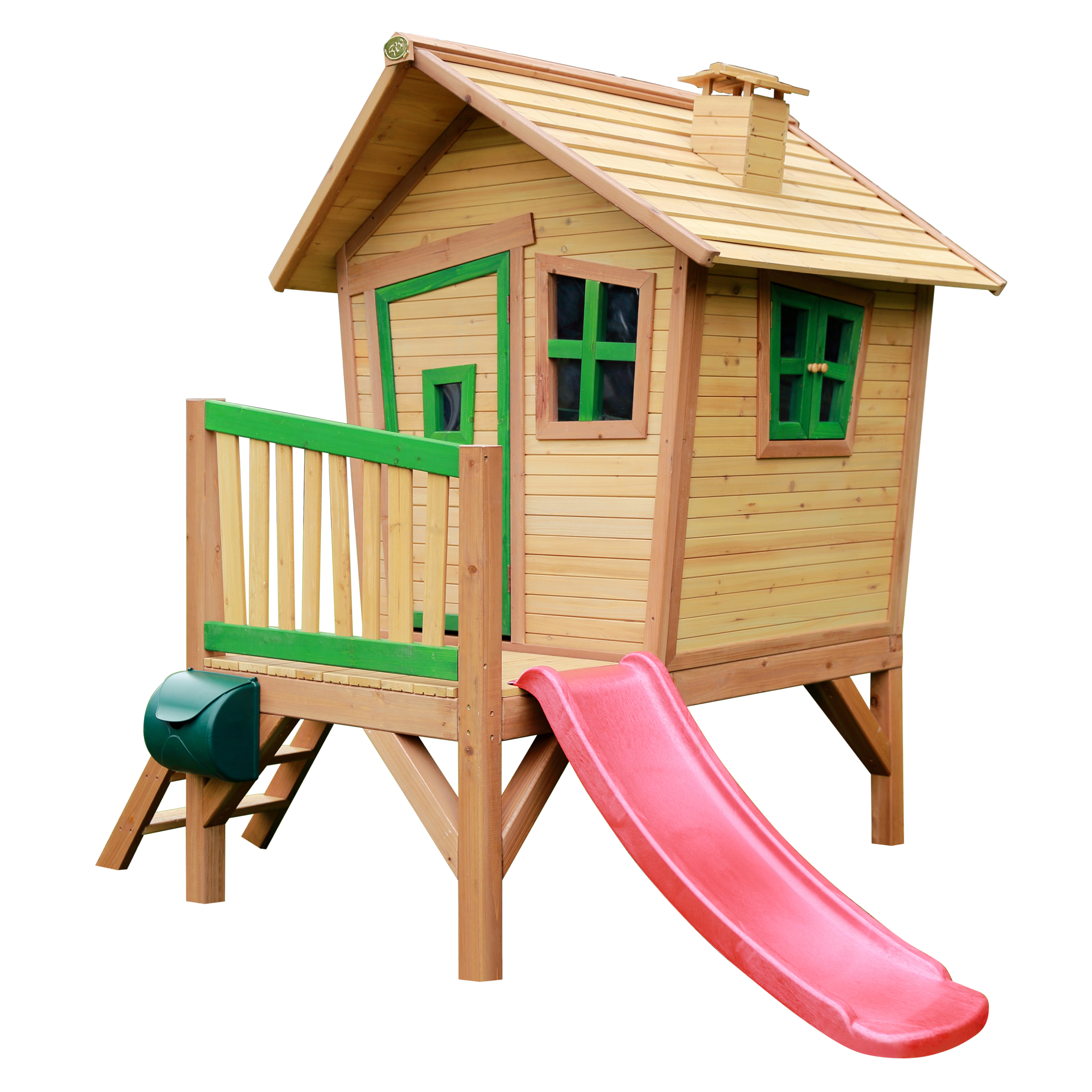 AXI Robin Playhouse Brown/Green - Red Slide
