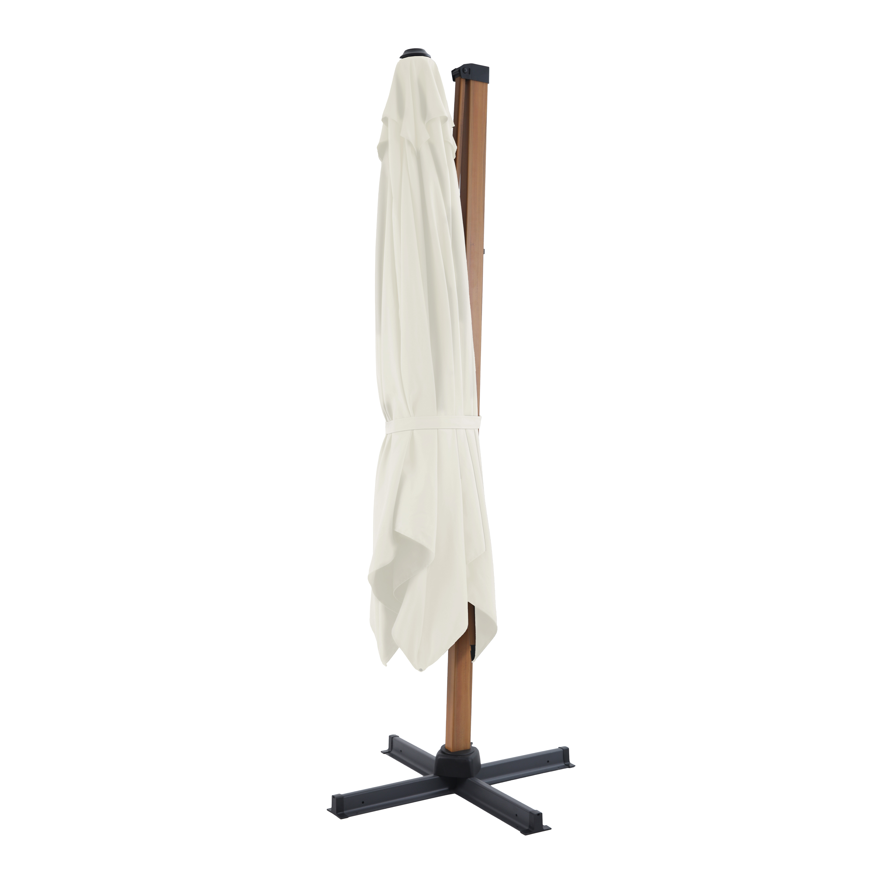 AXI Apollo Premium Cantilever Parasol 300x300cm - Wood-look/Beige-8720365063541 AXI Apollo Premium Cantilever Parasol 300x300cm - Wood-look/Beige