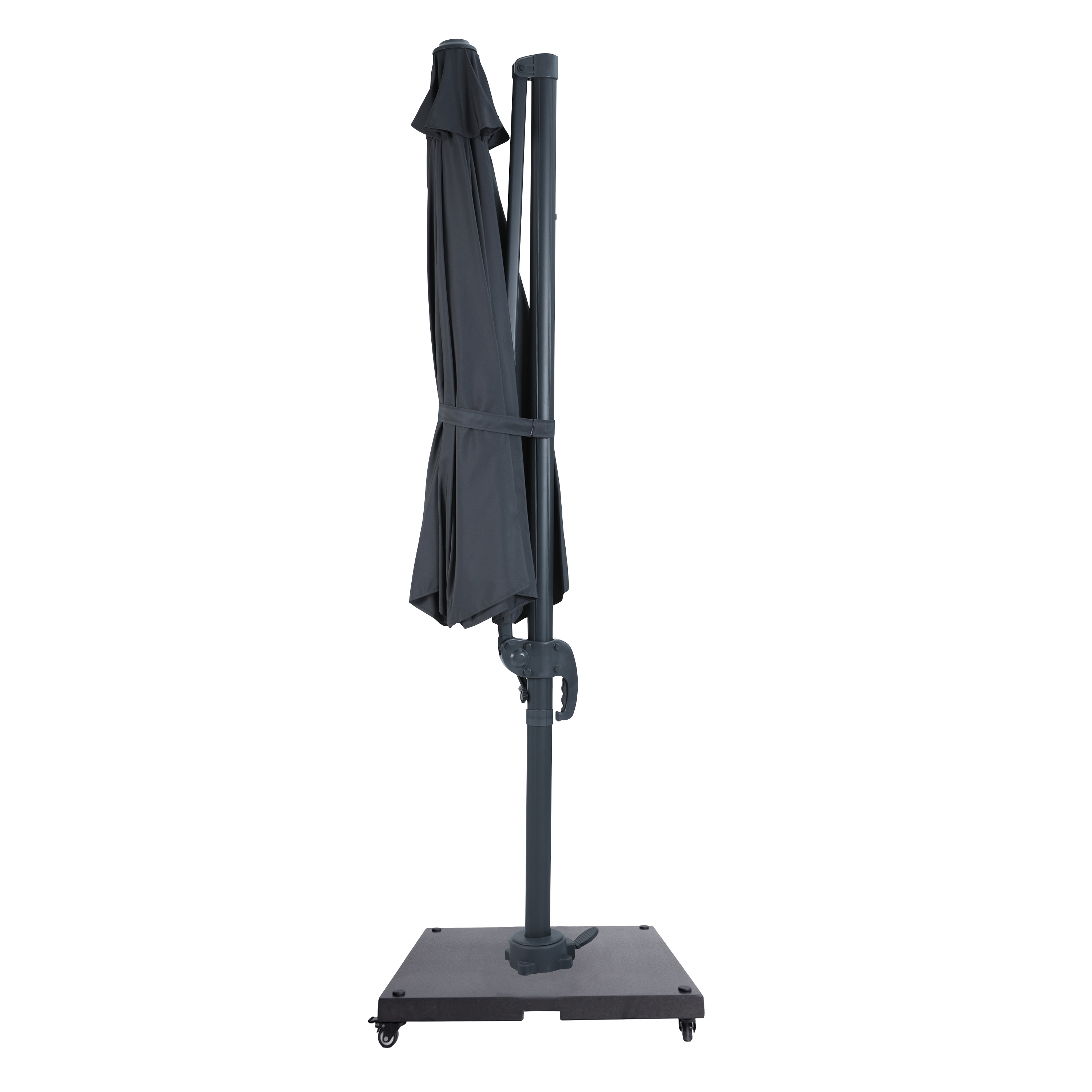 AXI Marisol Cantilever Parasol Ø 300cm incl. parasol base with wheels Anthracite/Grey – Complete set