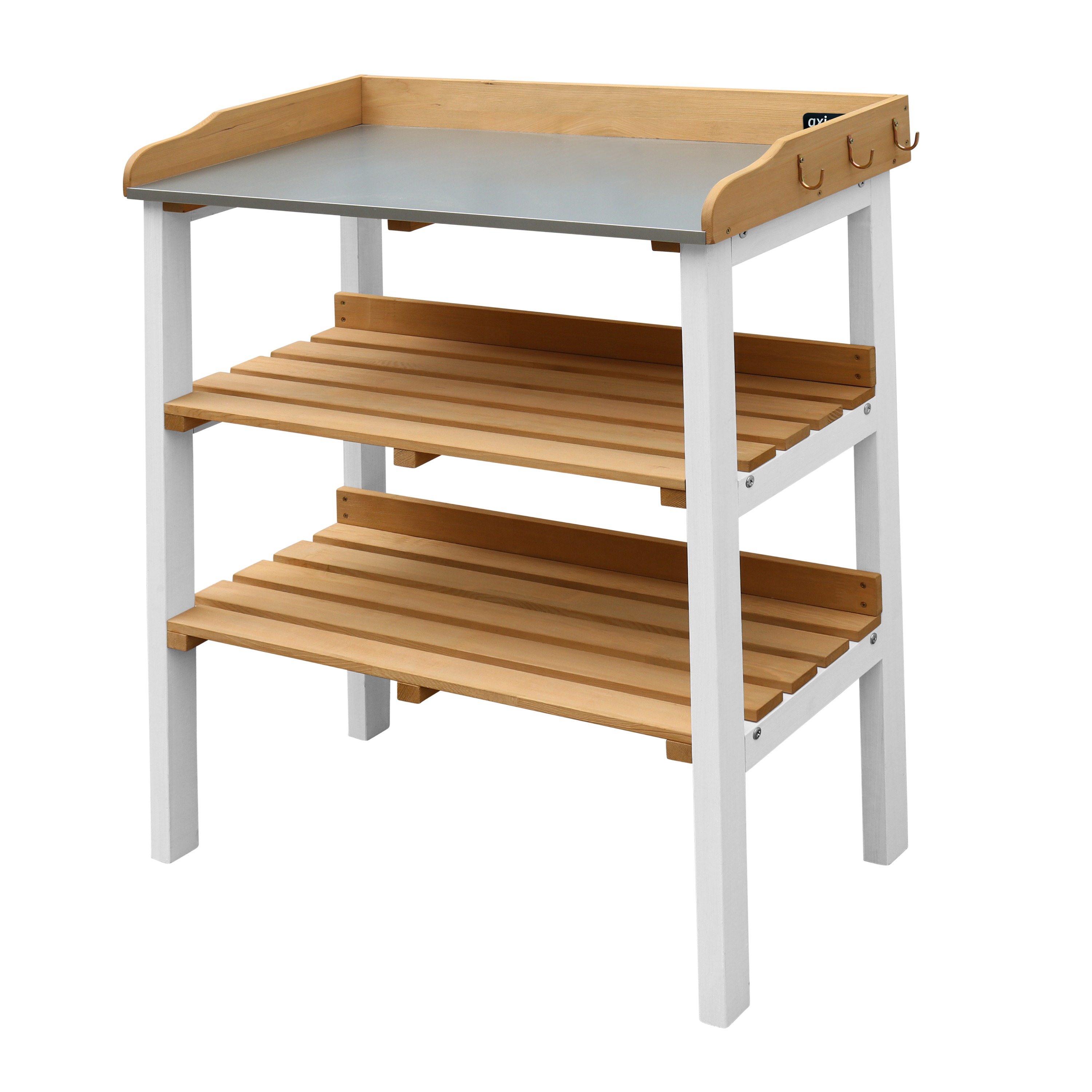 AXI Oppottafel met opbergplanken Bruin/wit