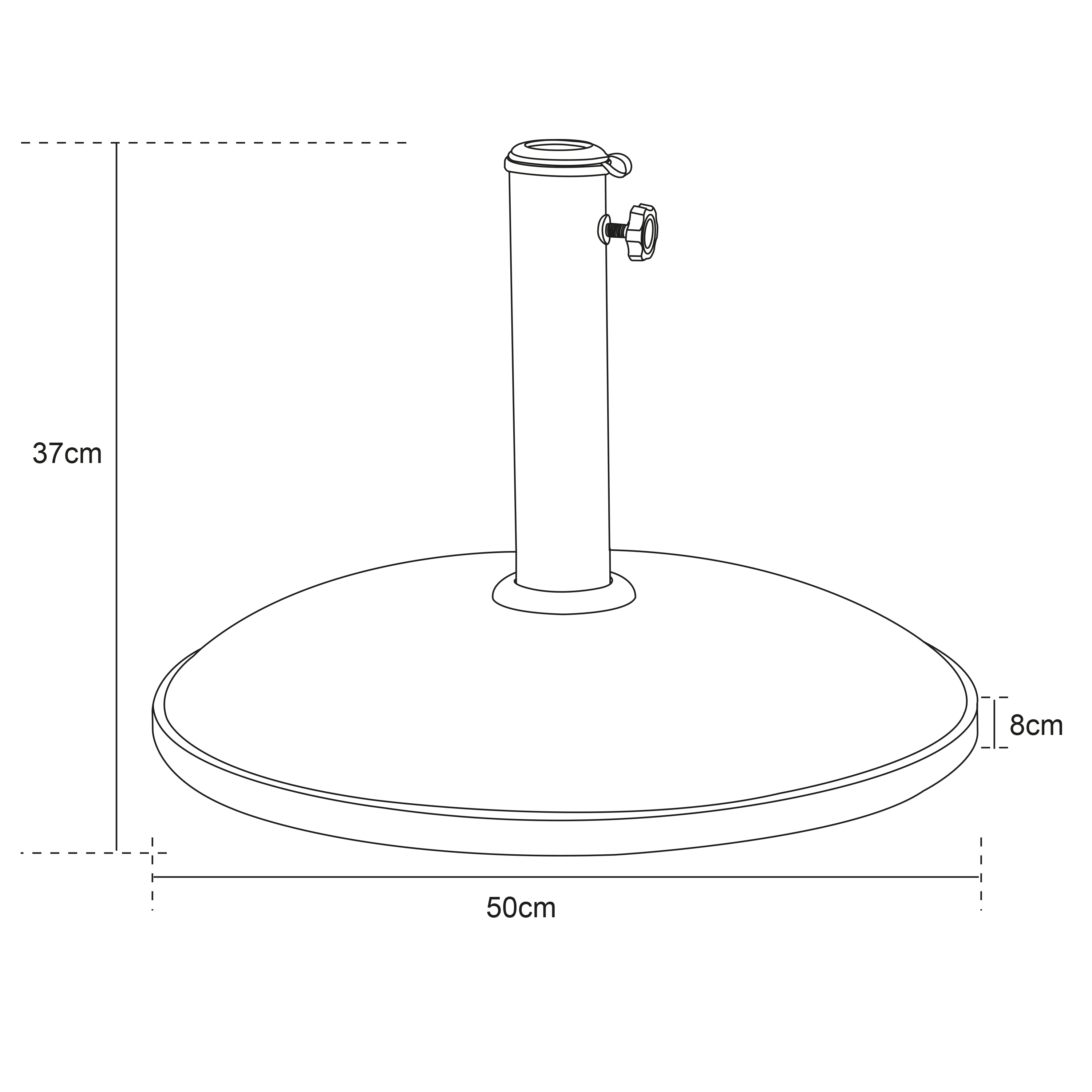 AXI Noor Centre Pole Parasol Ø 300cm incl. parasol base Oak-look/Green