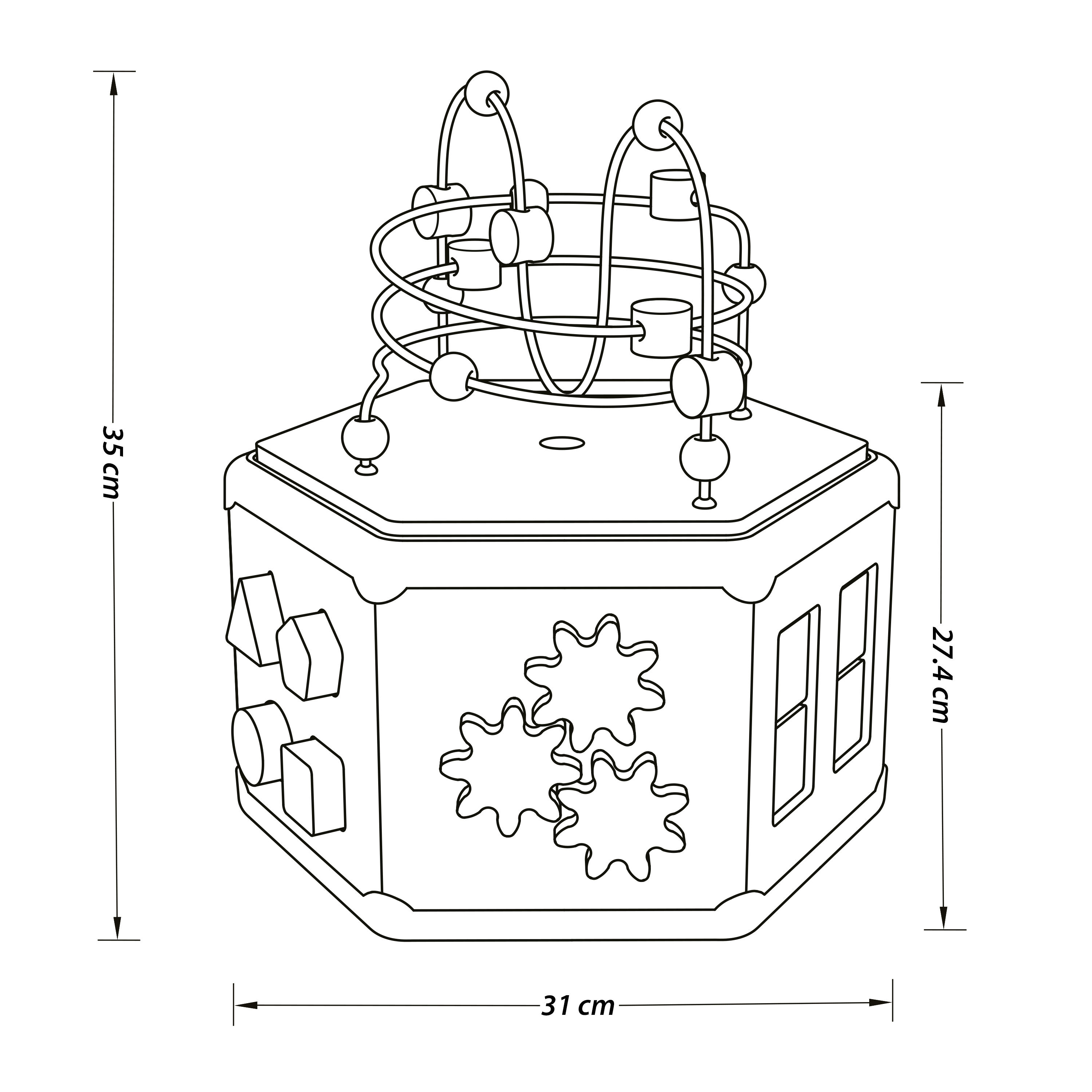 Tooky Toy 7-in-1 Wooden Activity Cube