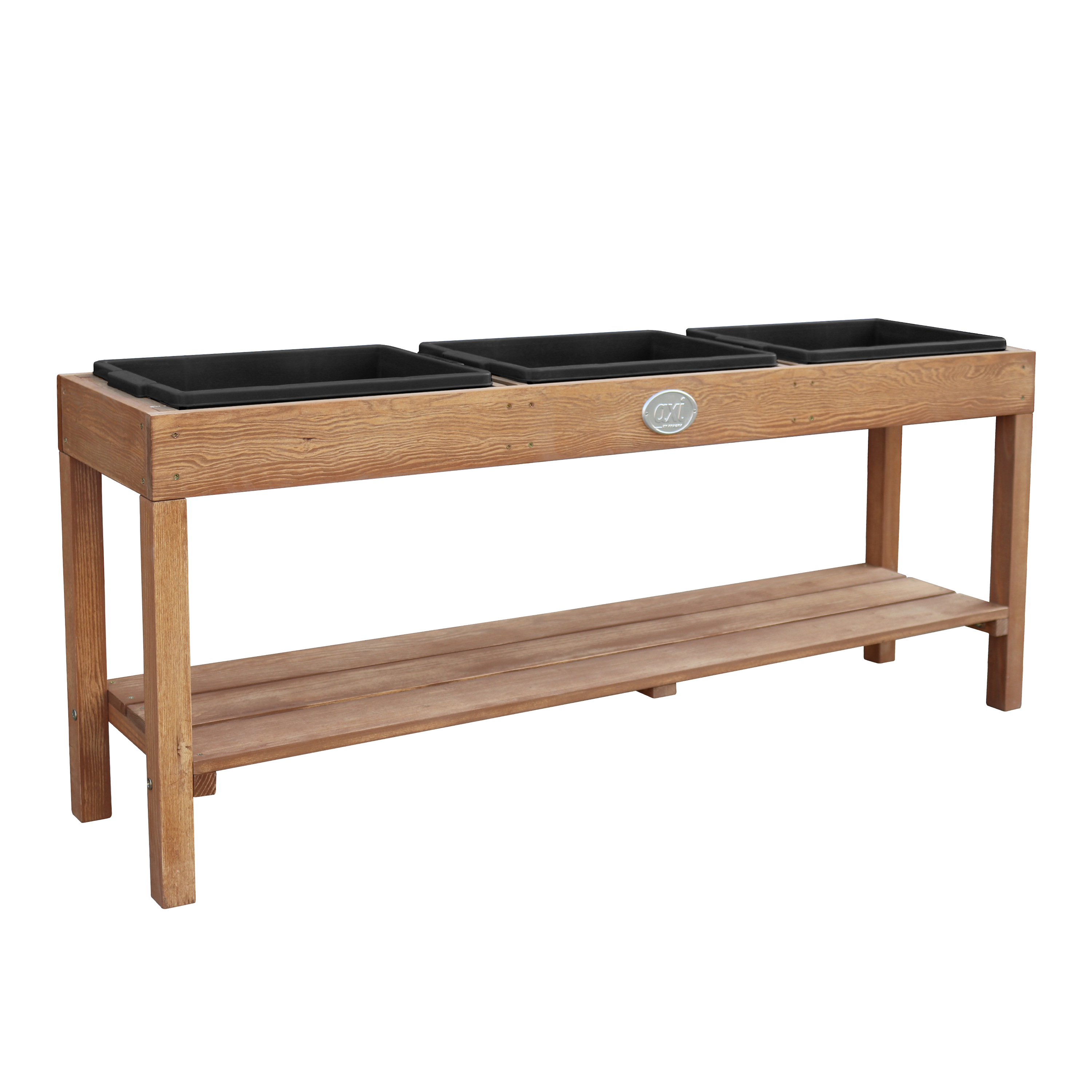AXI Activity Table with 3 Black Bins - Dark Brown