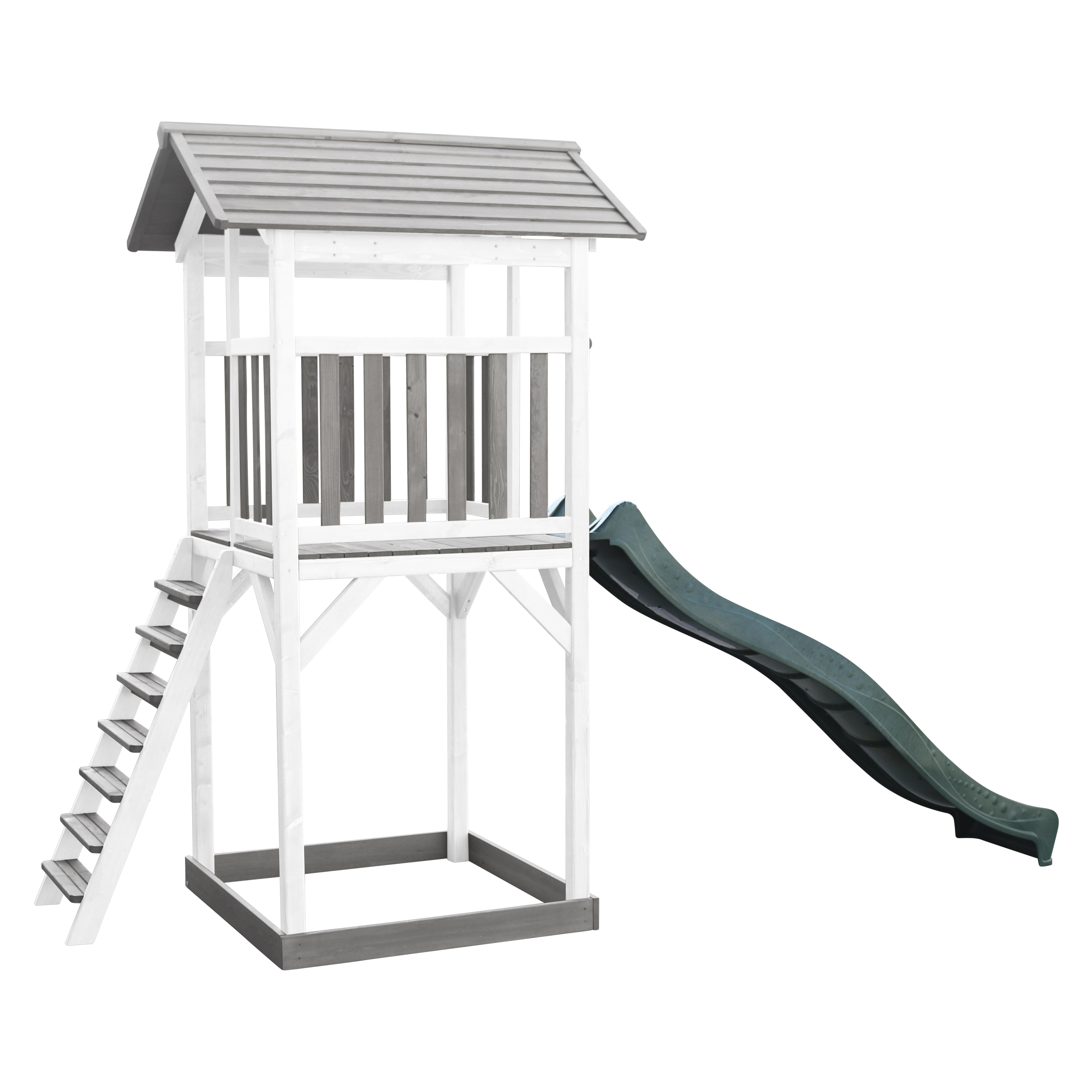 AXI Beach Tower Legetårn Grå/Hvid - Grøn Rutsjebane