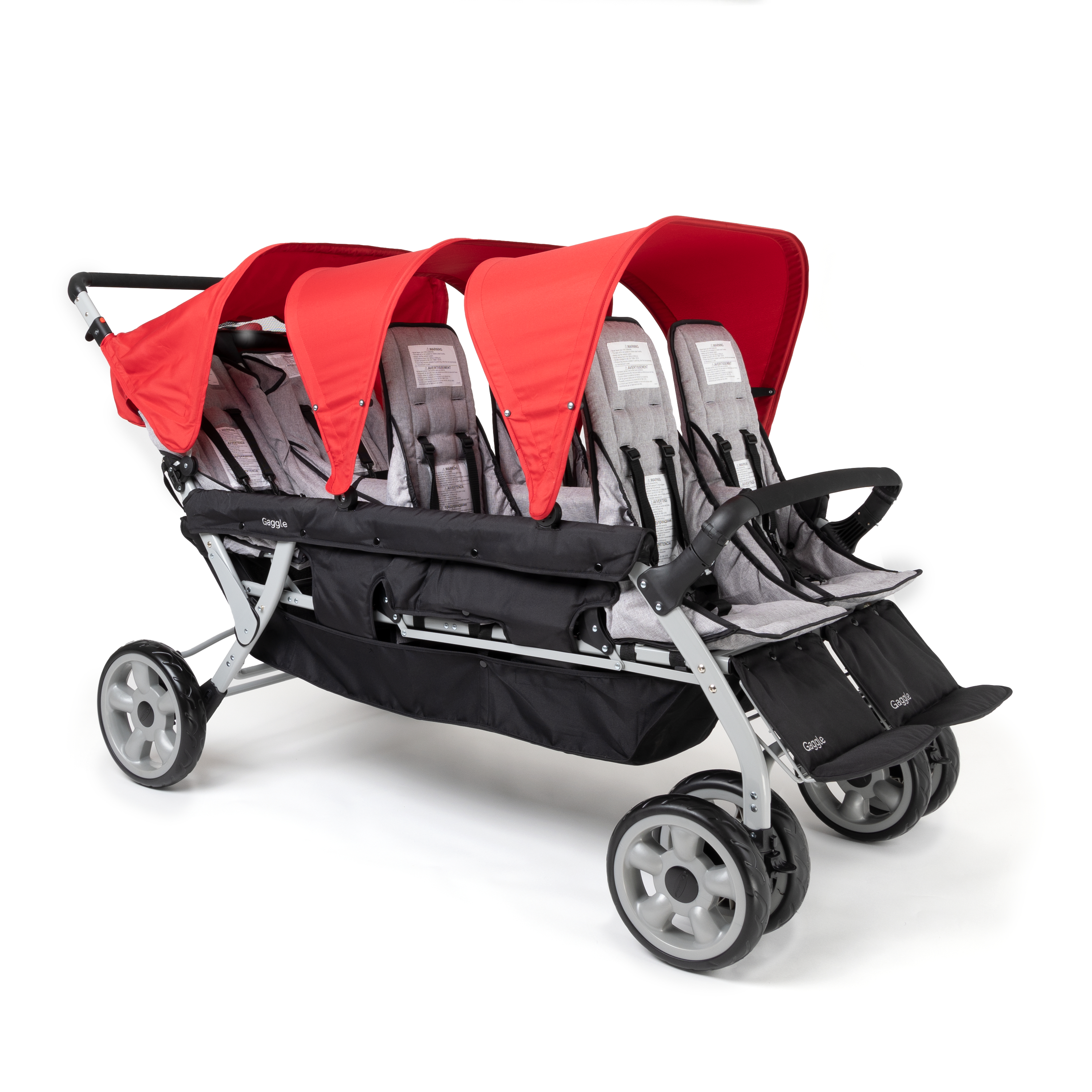 Gaggle Jamboree Folding Stroller for 6 children - Red-0849801015185 Gaggle Jamboree Folding Stroller for 6 children - Red