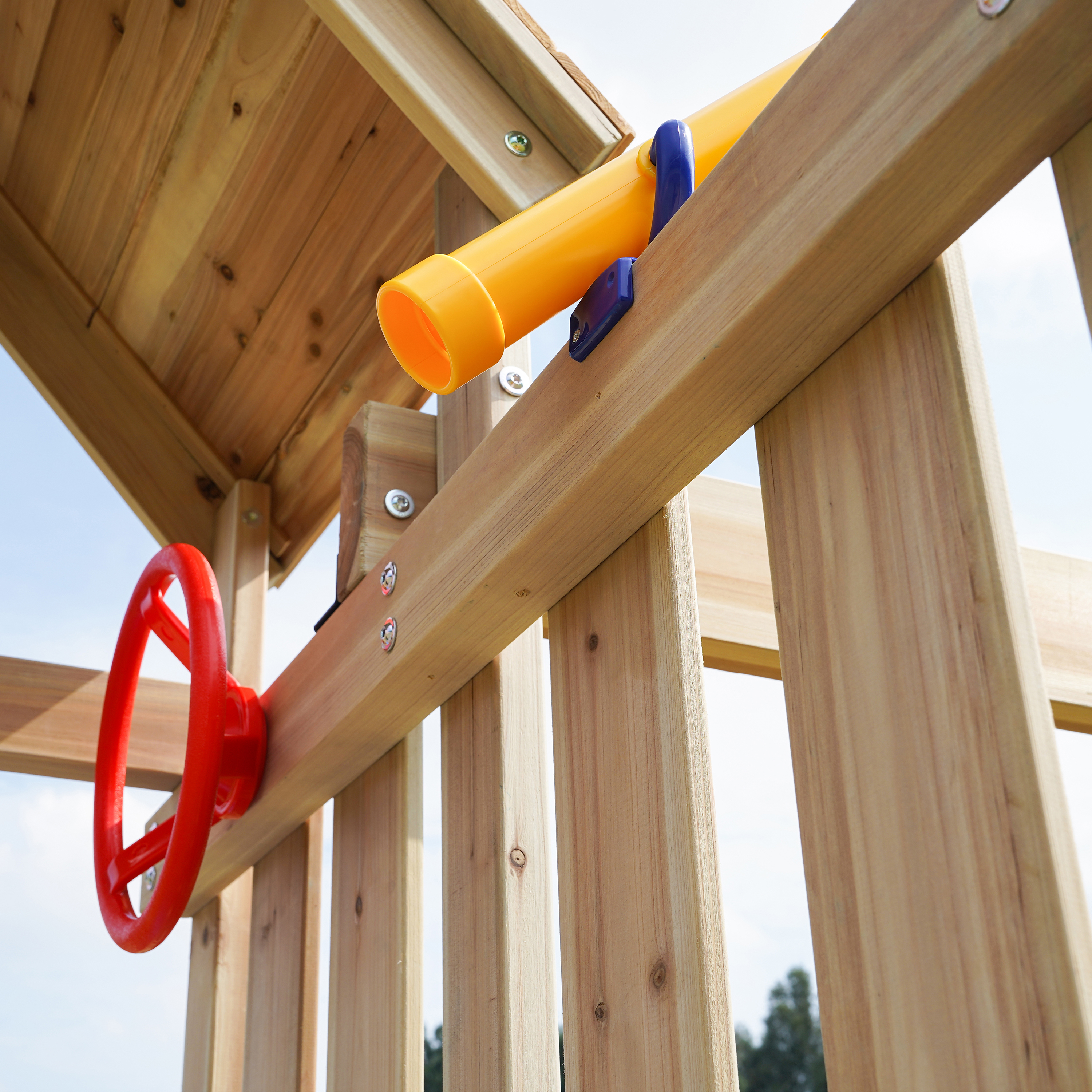 AXI Moos Climbing Frame with Double Swing Set - Lime Green Slide