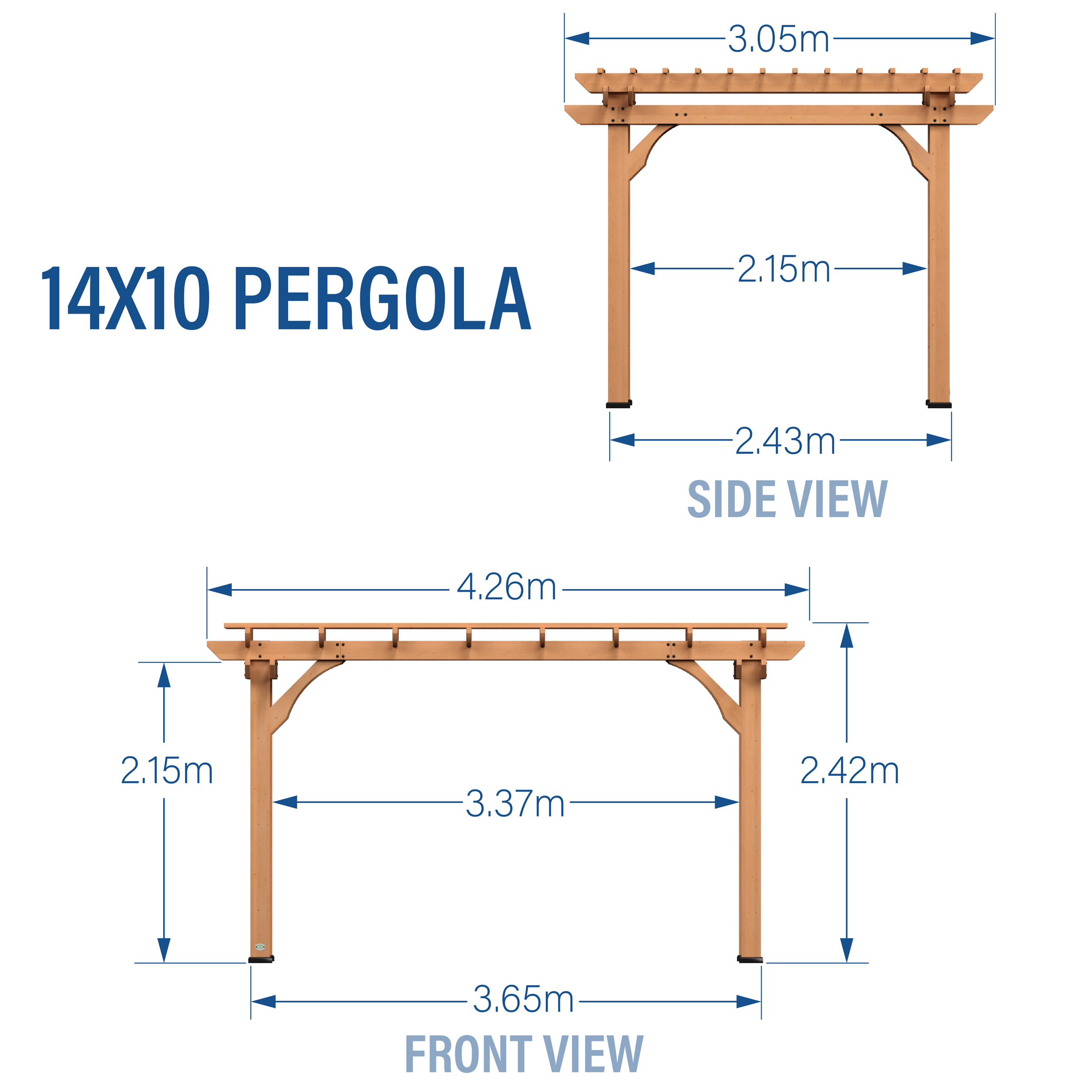 Backyard Discovery Wooden Pergola 305 x 426 cm
