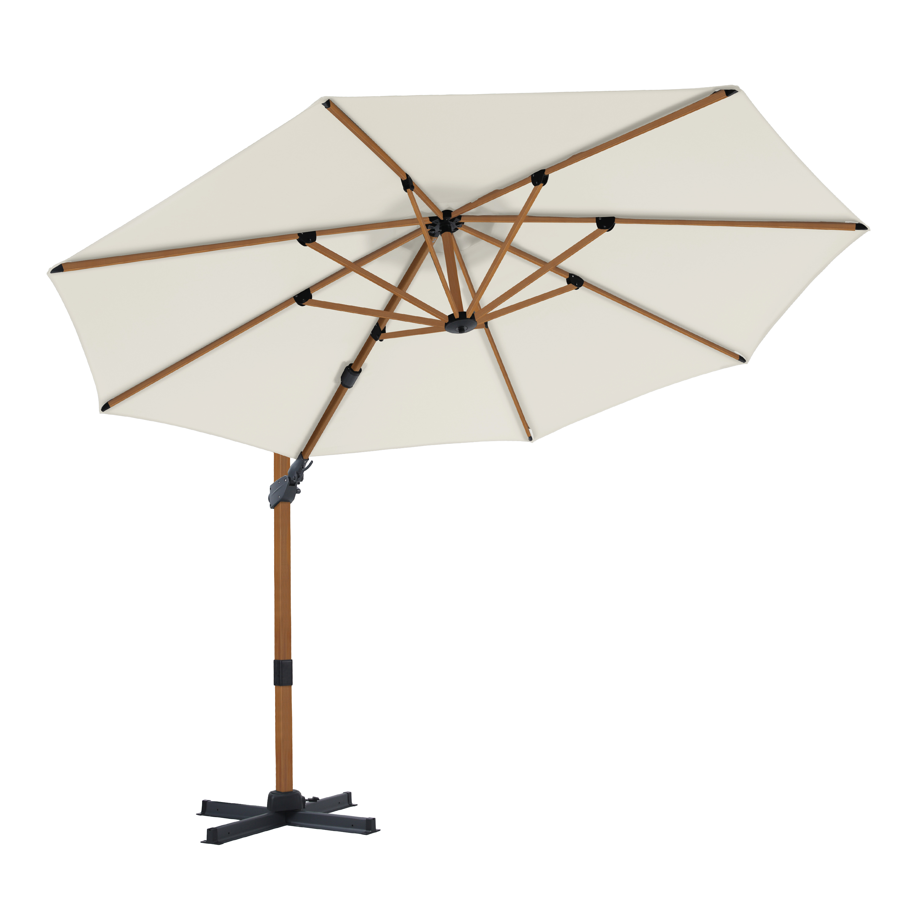 AXI Cyrus Premium Zweefparasol Ã˜ 300cm Houtlook/beige