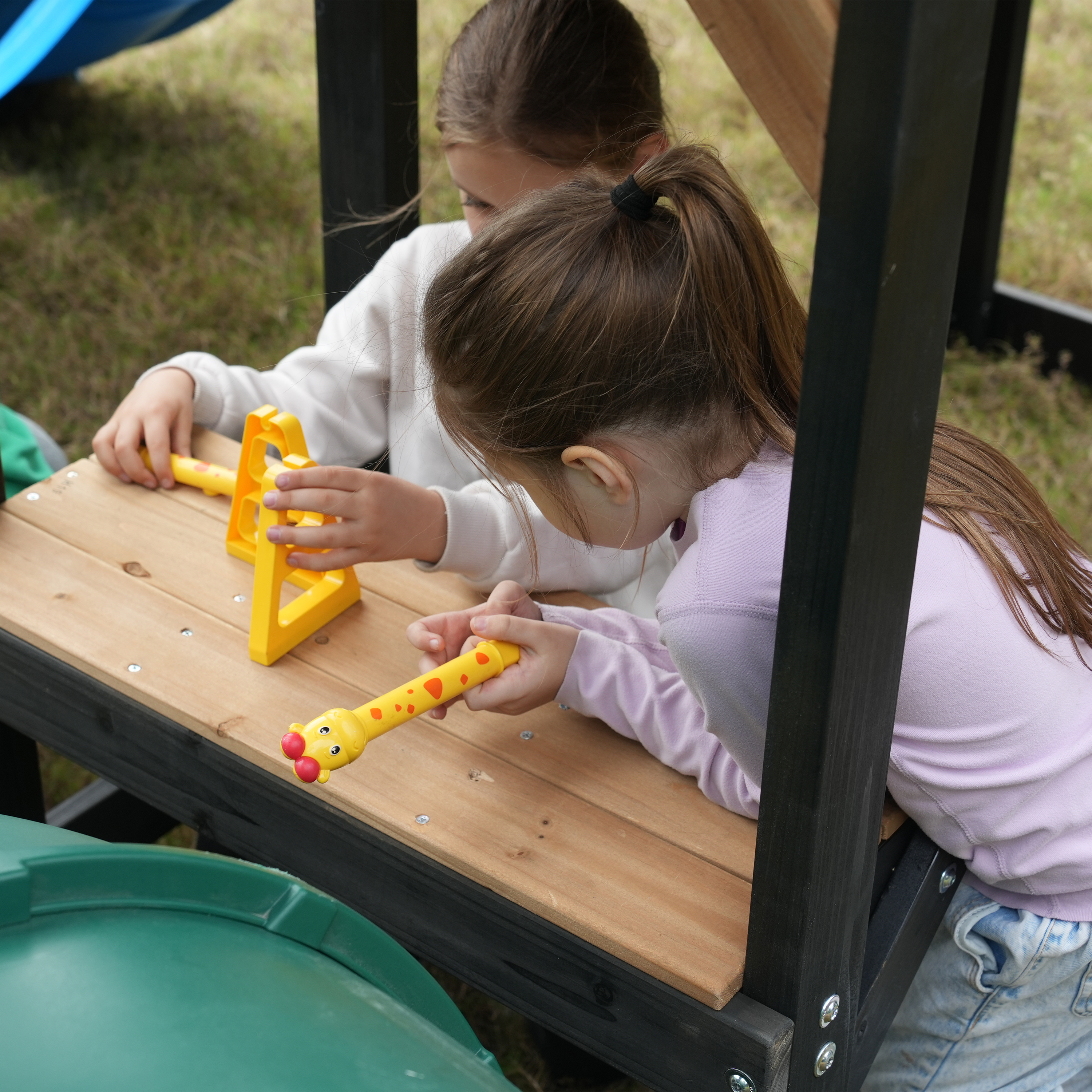 AXI Cody Climbing Frame with Swings. Trapeze and Climbing Wall – Blue Double Slide and Tube Slide