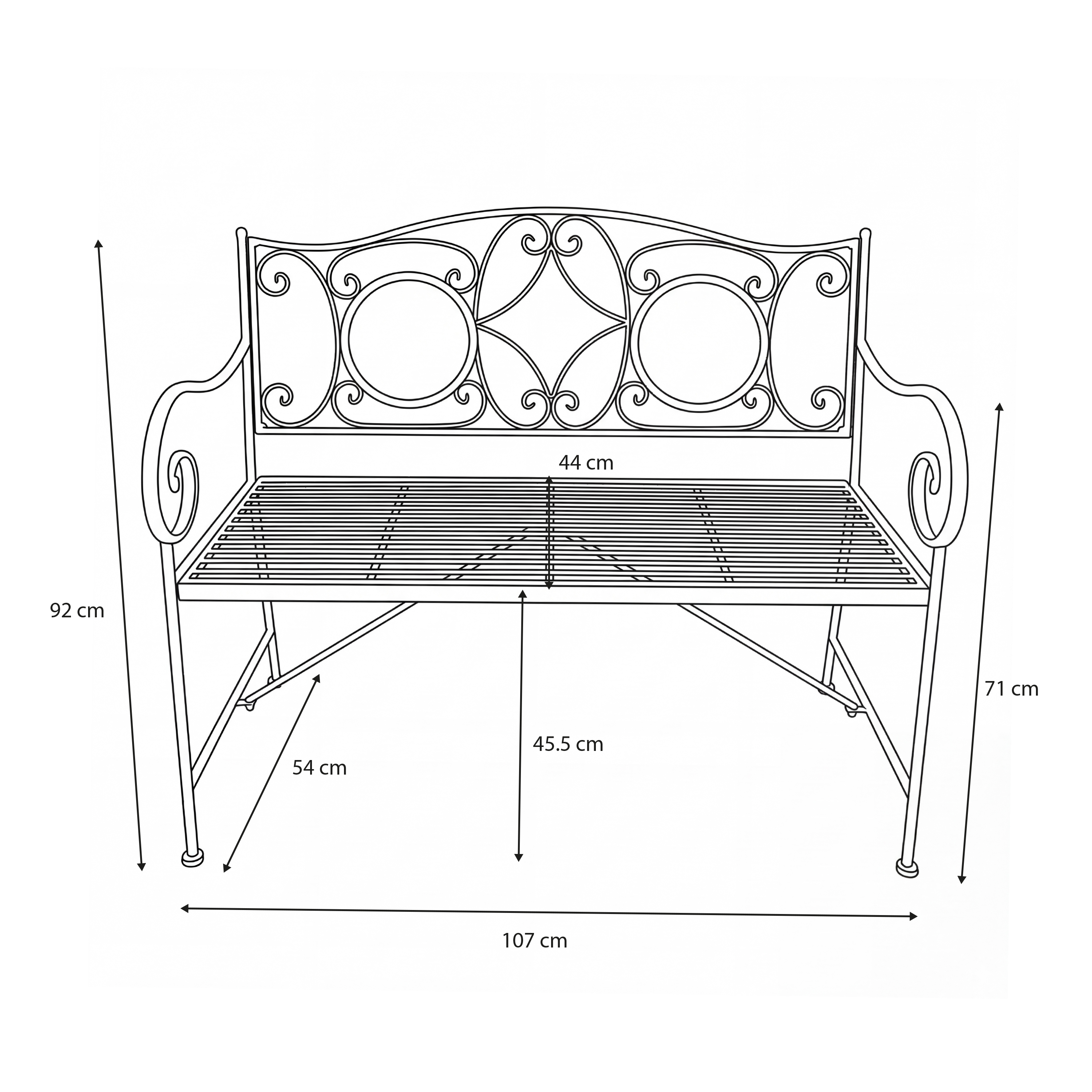 AXI Margot Mosaic Garden Bench - Multicolor