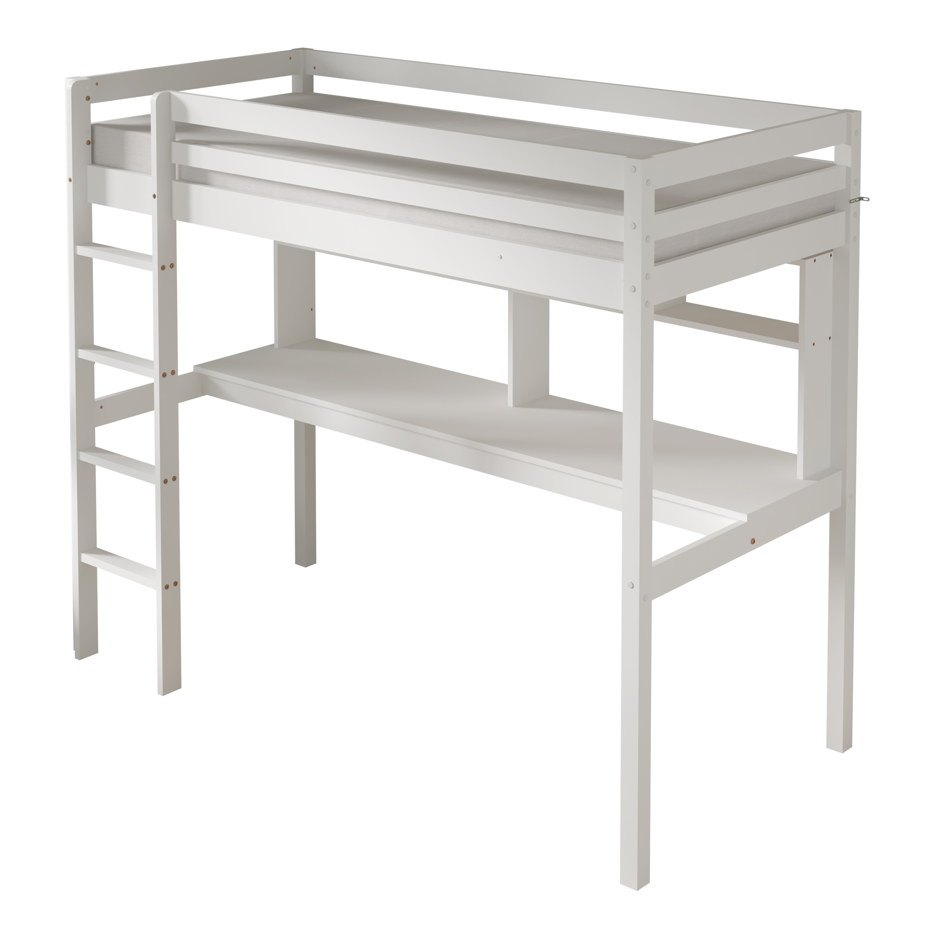 Sunny Sil Loft Bed with Desk White – Without Mattress