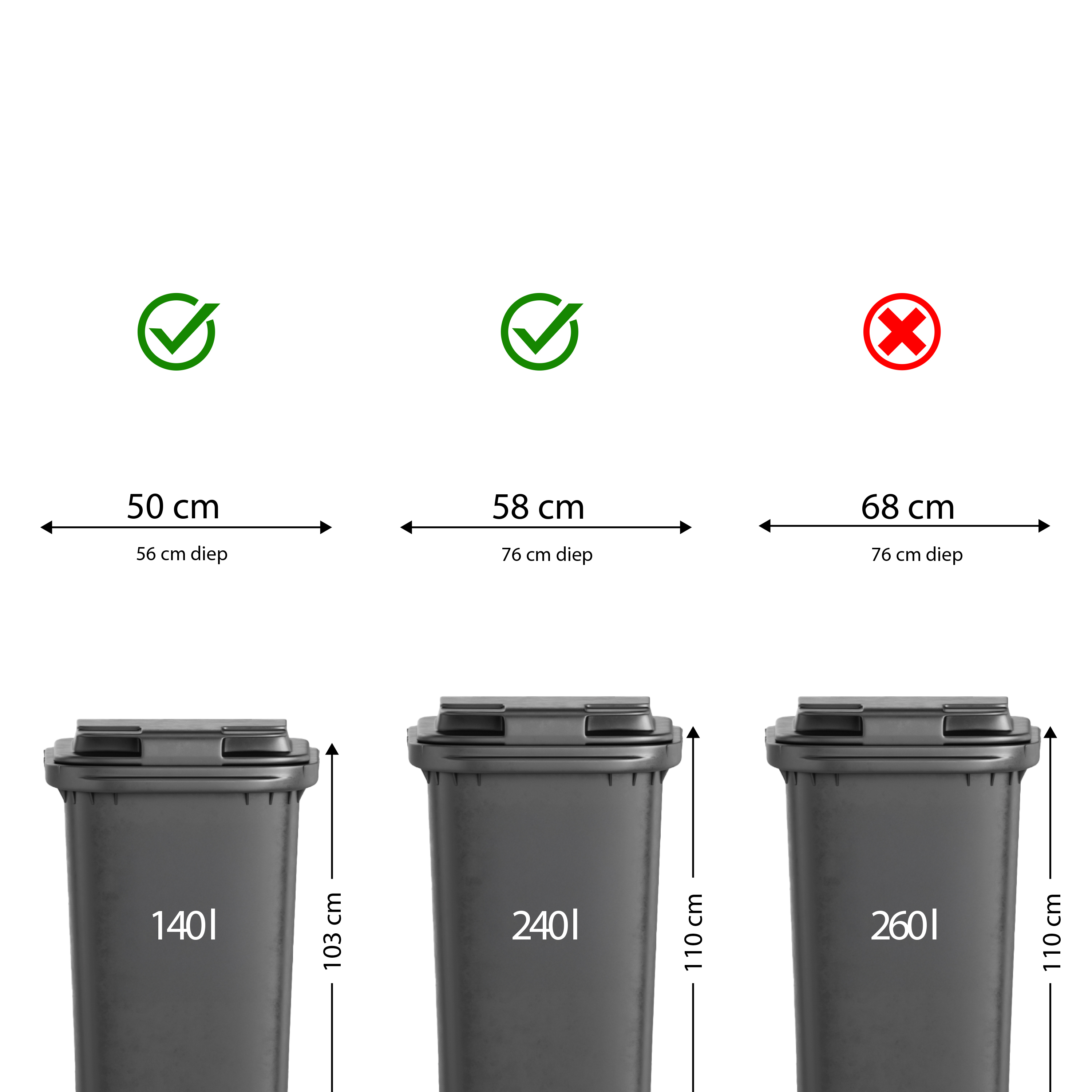 AXI Leon Bin Storage with Louis Parcel Postbox Anthracite – 1 Garbage Bin
