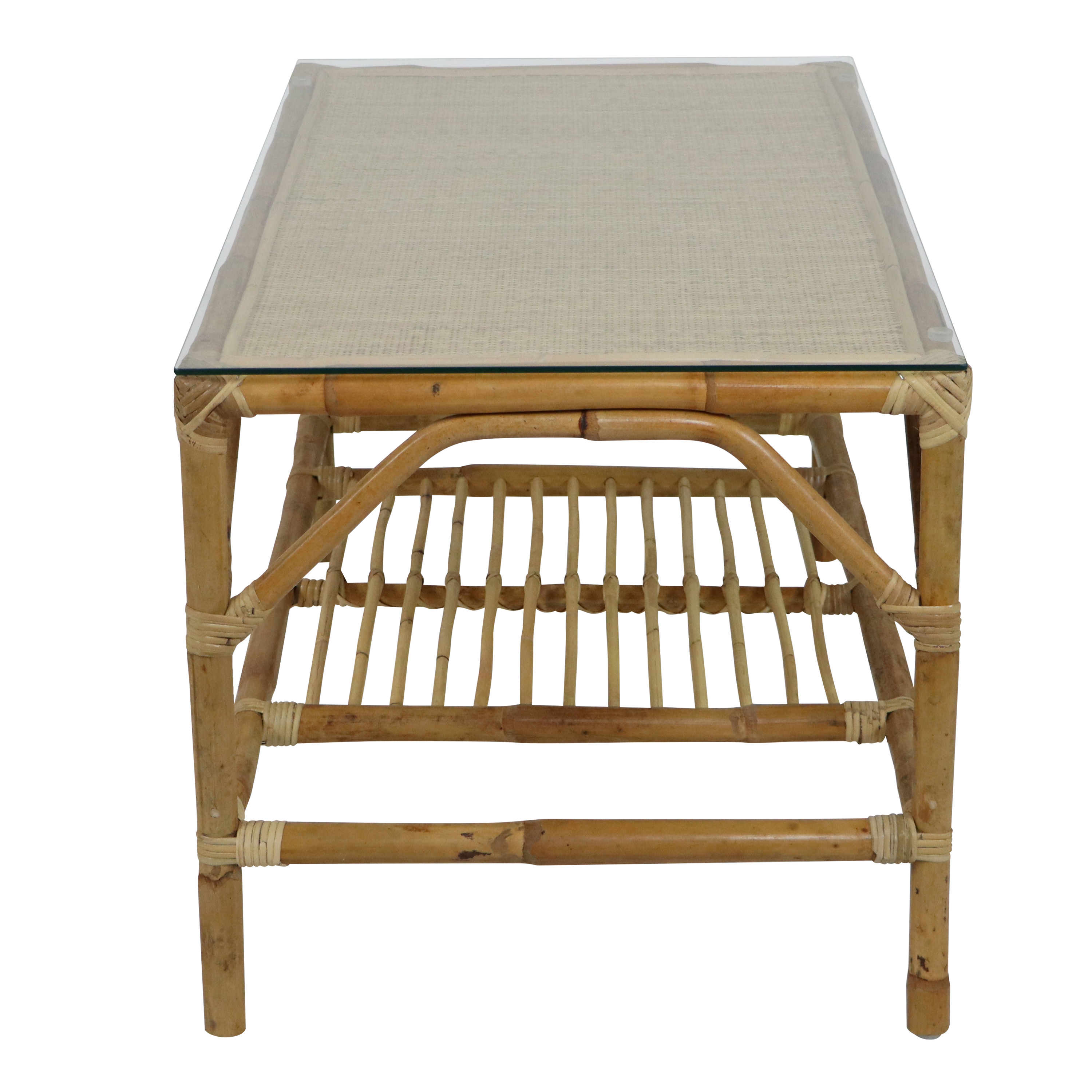 AXI Mary Rattan Lounge Set – 4-Piece with Sofa, Table, and 2 Chairs Natural/White