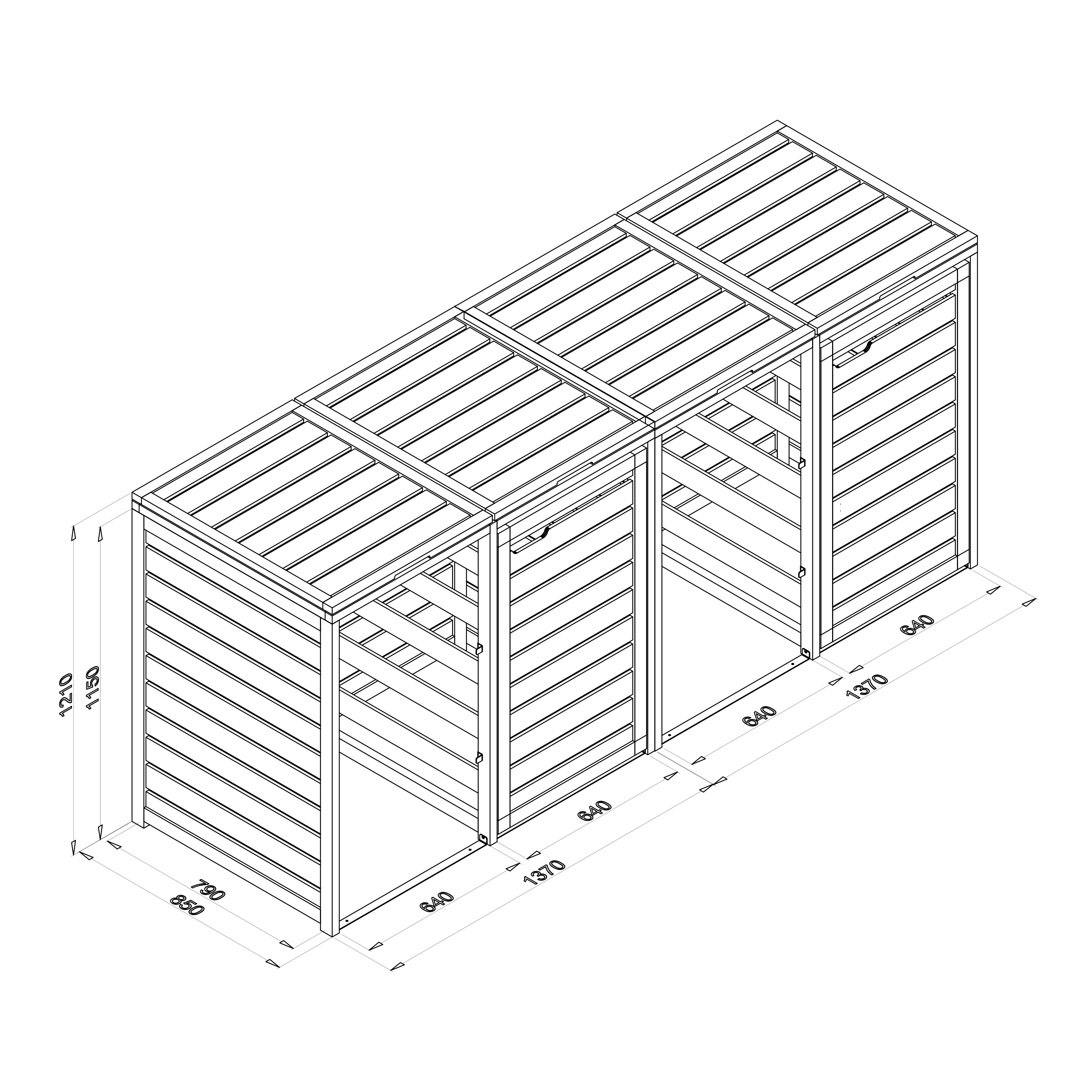 AXI Lex Wooden Bin Storage Brown – 4 bins