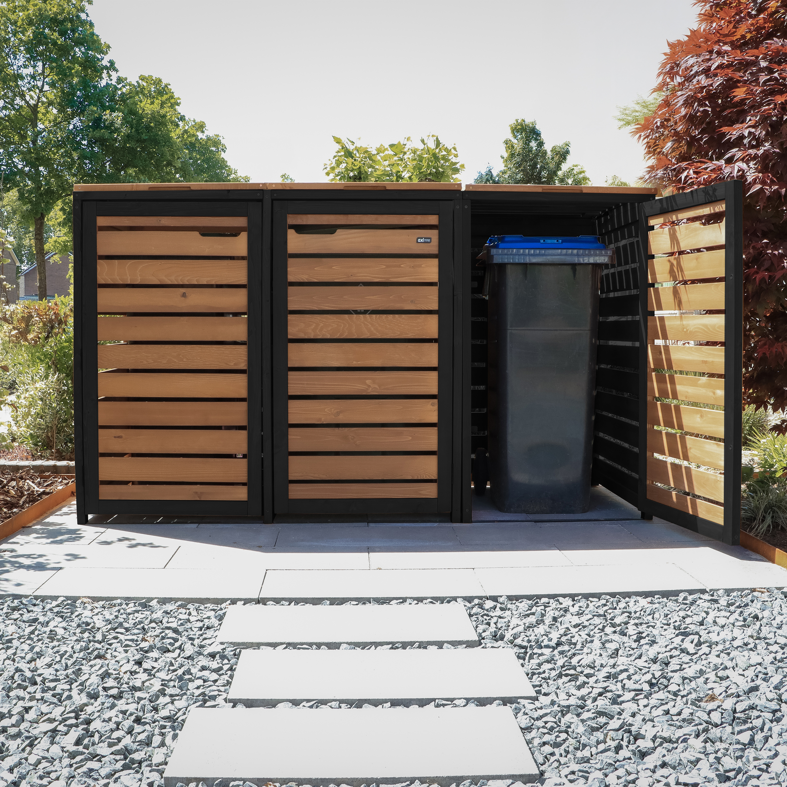 AXI Lex Wooden Bin Storage Brown/Black - 1 bin