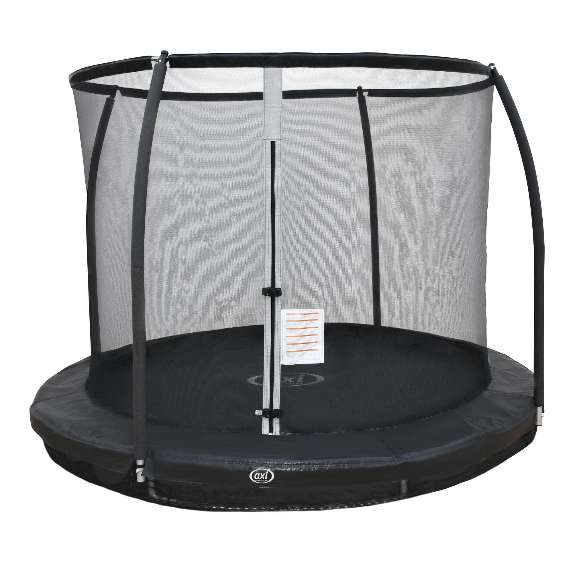 AXI Boston Trampoline met veiligheidsnet Ø 244 cm Zwart - Inground & Onground op palen – Rond 8ft