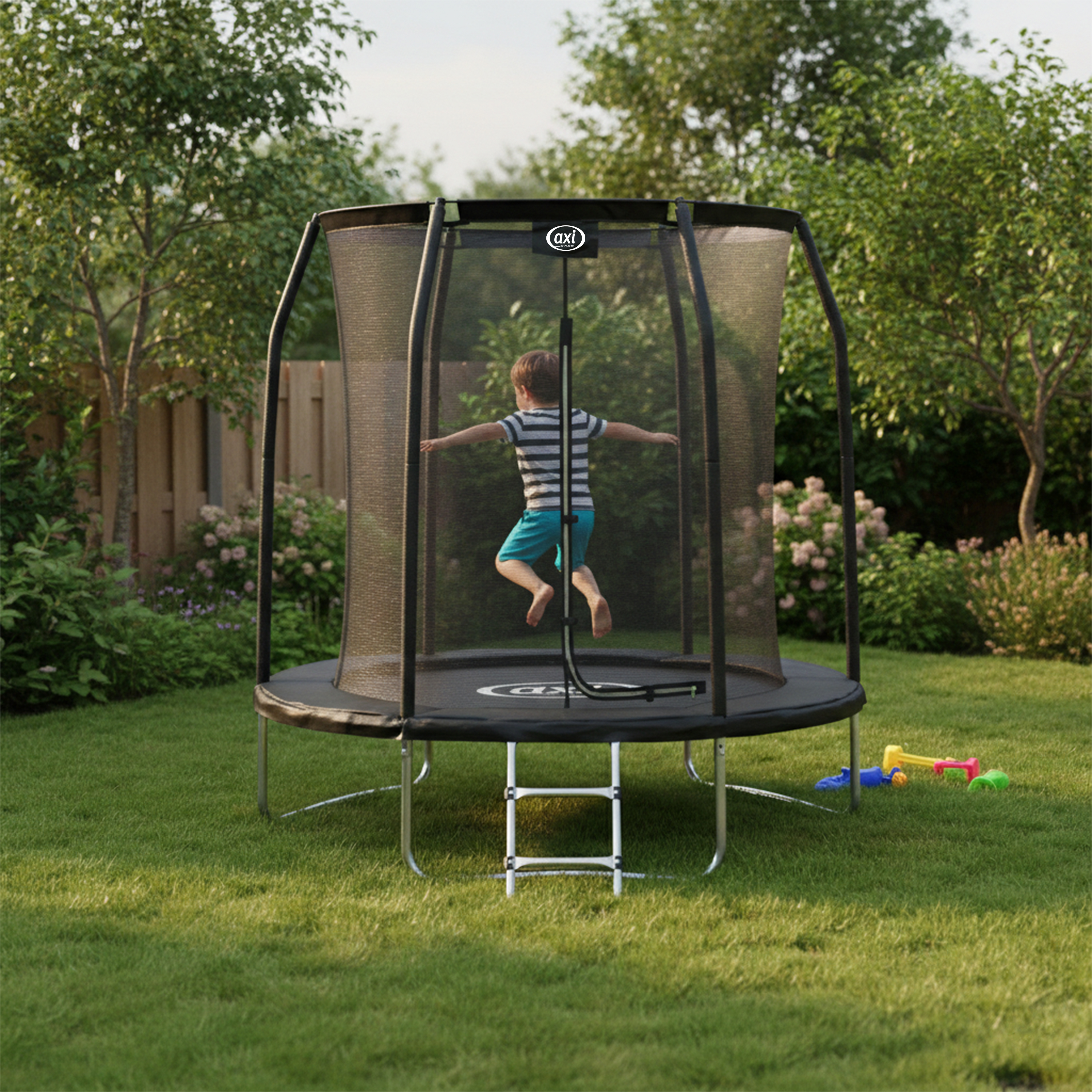 AXI Houston Trampoline Ø 180 cm with ladder – Onground – Black
