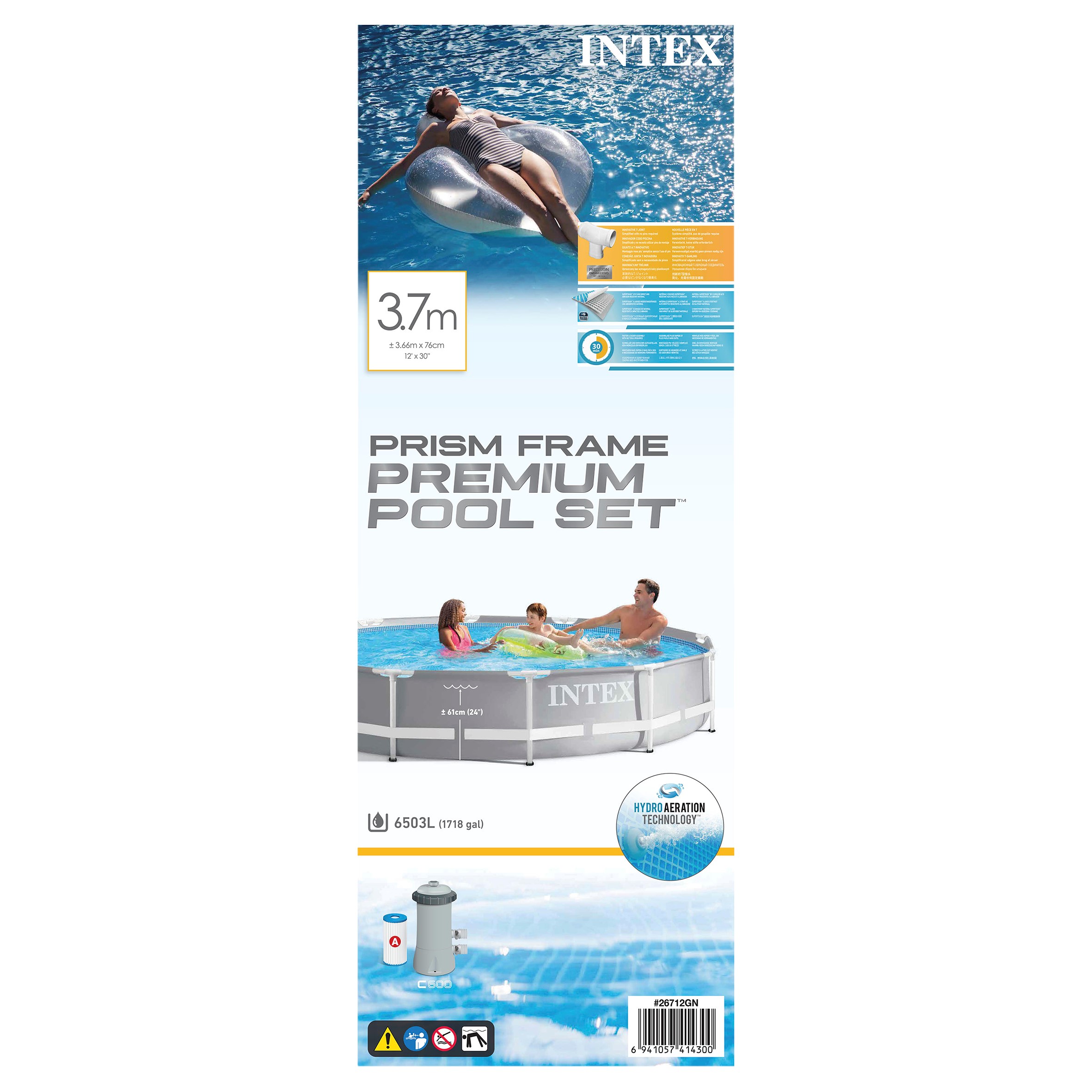 Intex Prism Zwembad met Frame Ã˜ 366x76 cm inclusief filterpomp