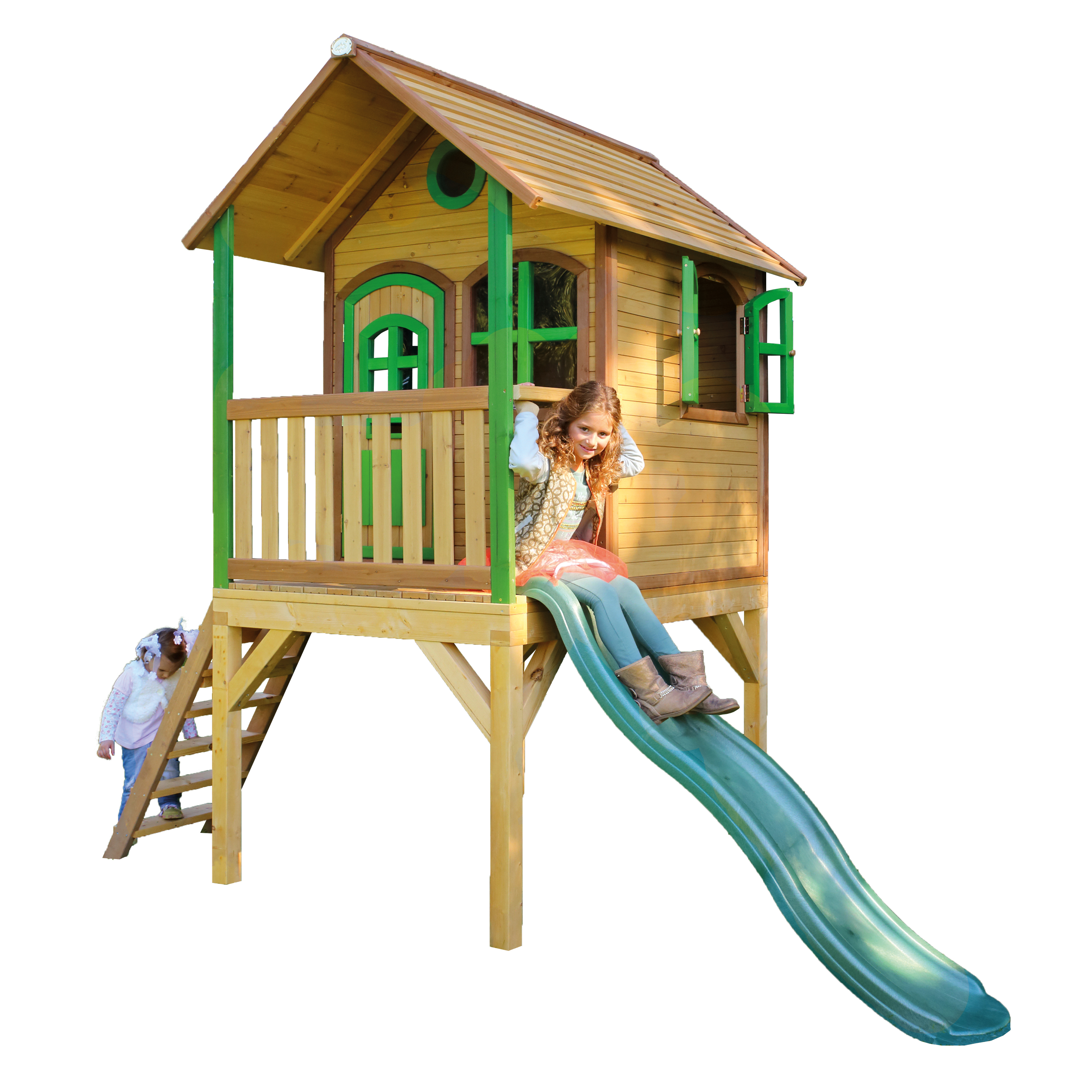 AXI Laura Playhouse Brown/Green - Green Slide