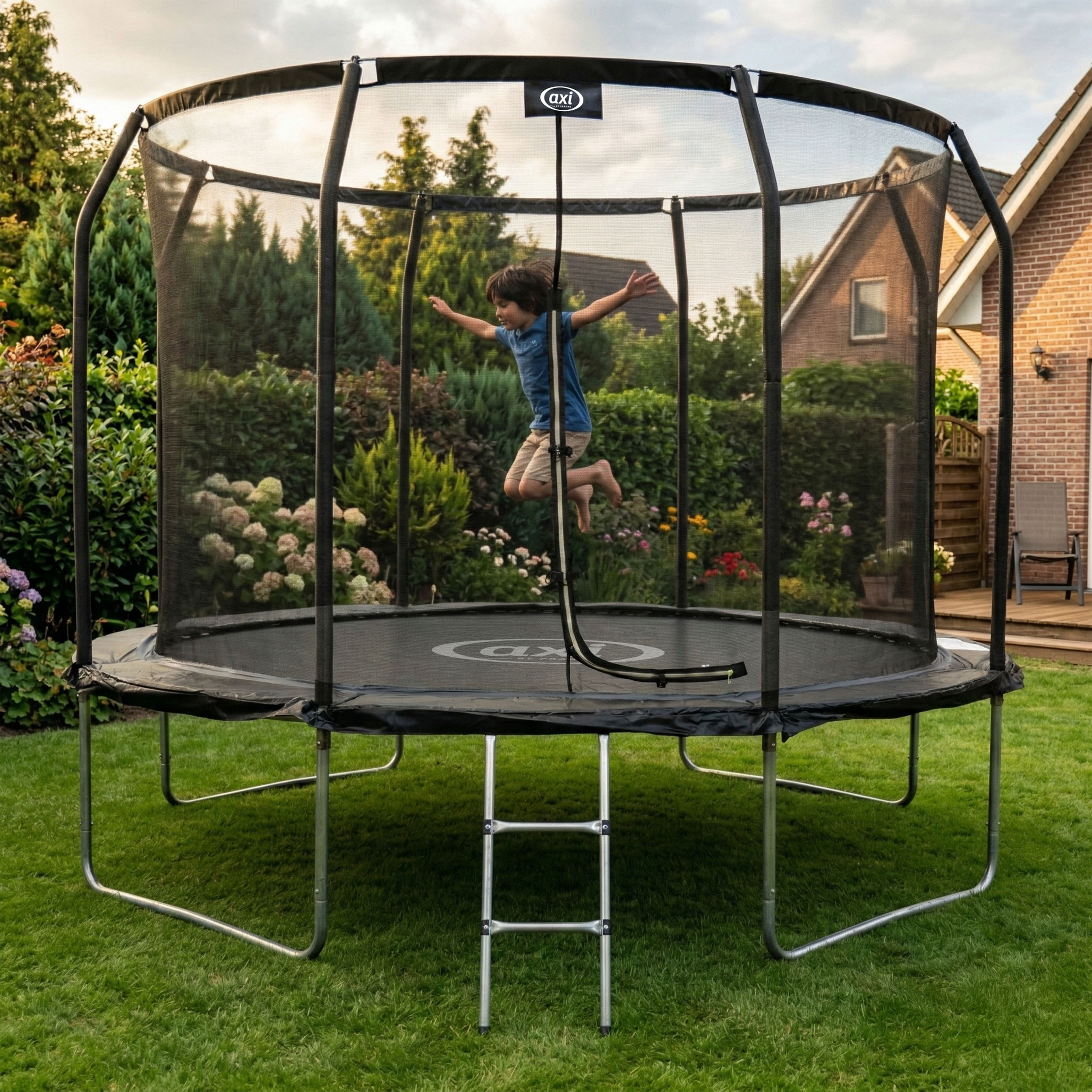 AXI Houston Trampoline Ø 305 cm with ladder – Onground – Black