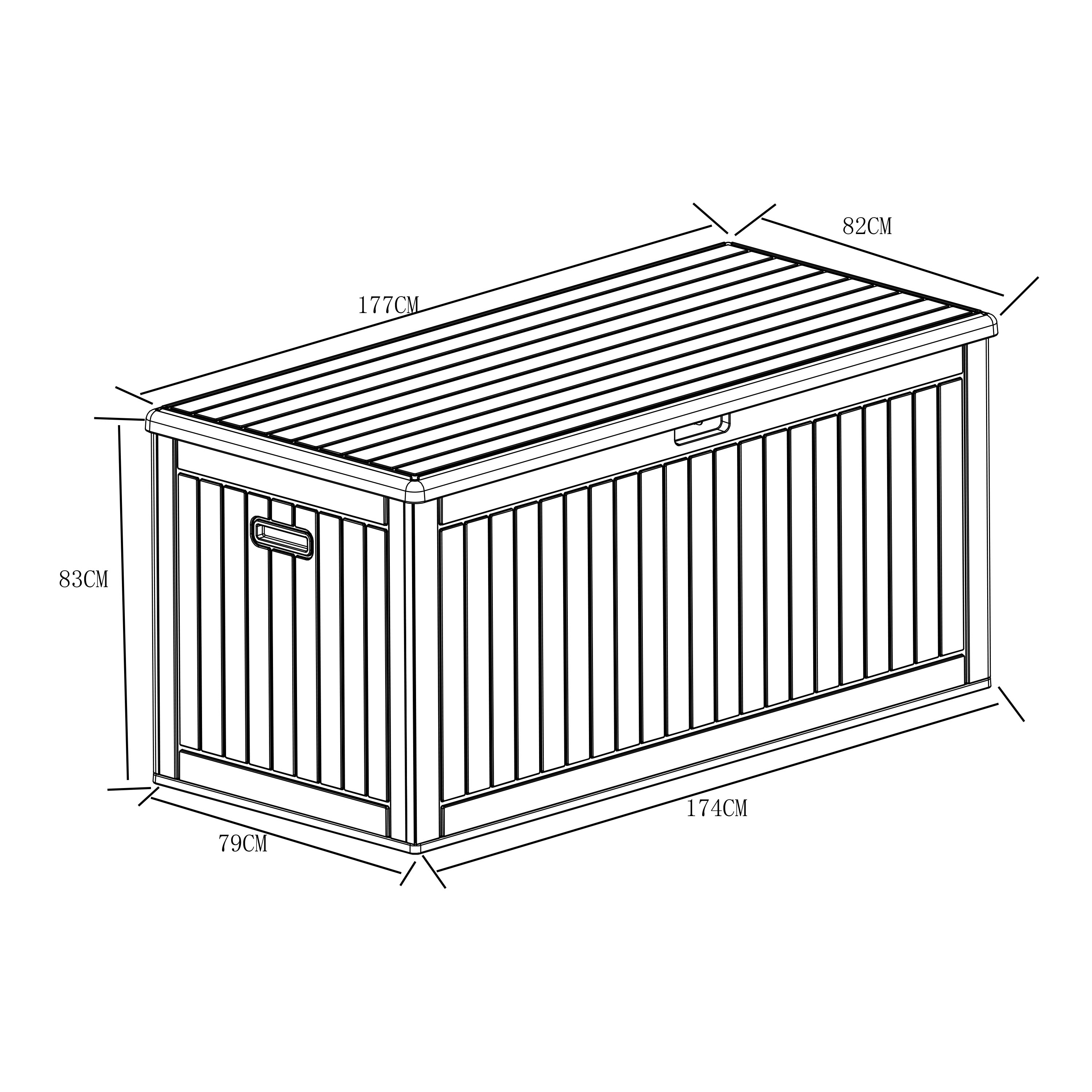 AXI Mike Plastic Storage Box 1000 Black – 177x82x83cm