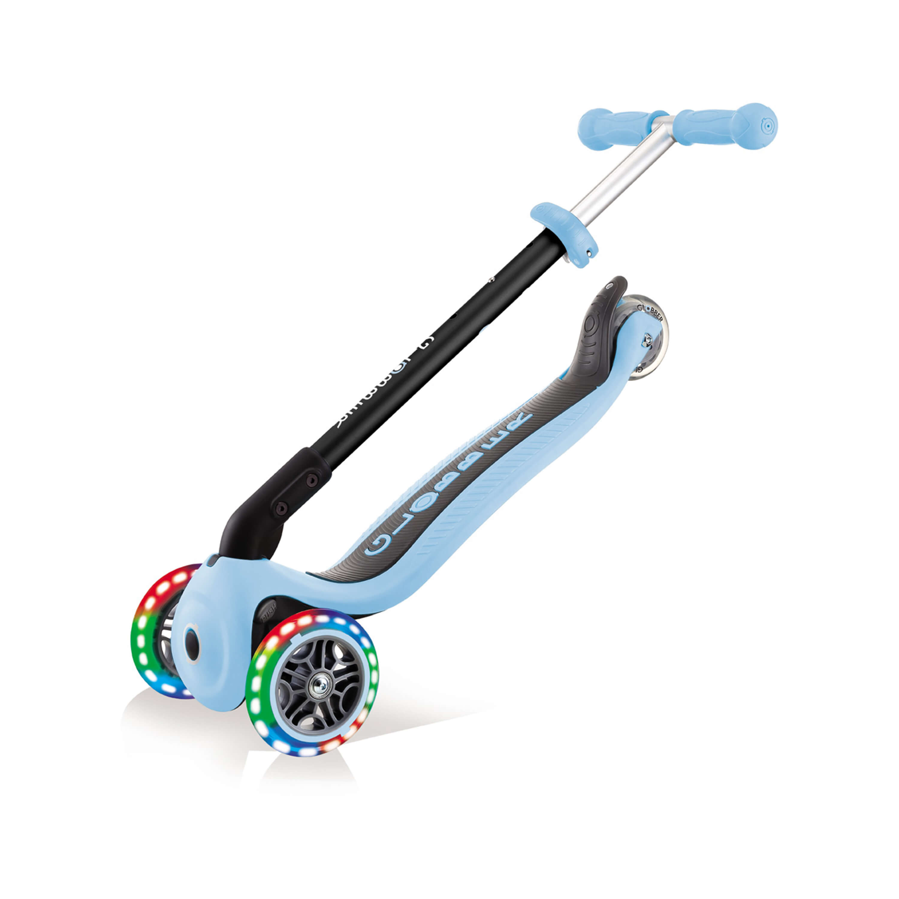 Globber Go Up Foldable Plus Lights 3-in-1 Step Pastel Blauw