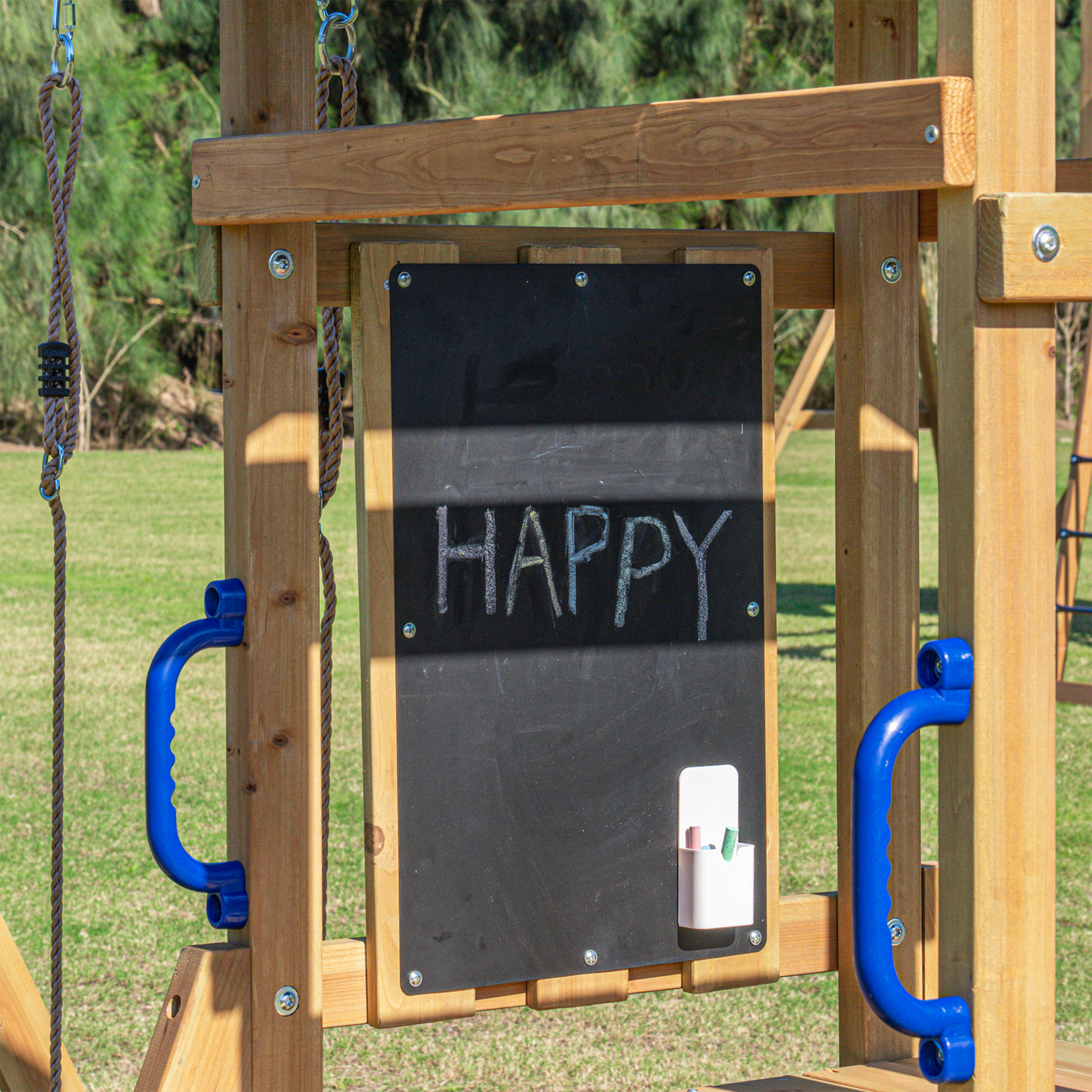 AXI Mia Climbing Frame with Double Swing Set – Blue Slide