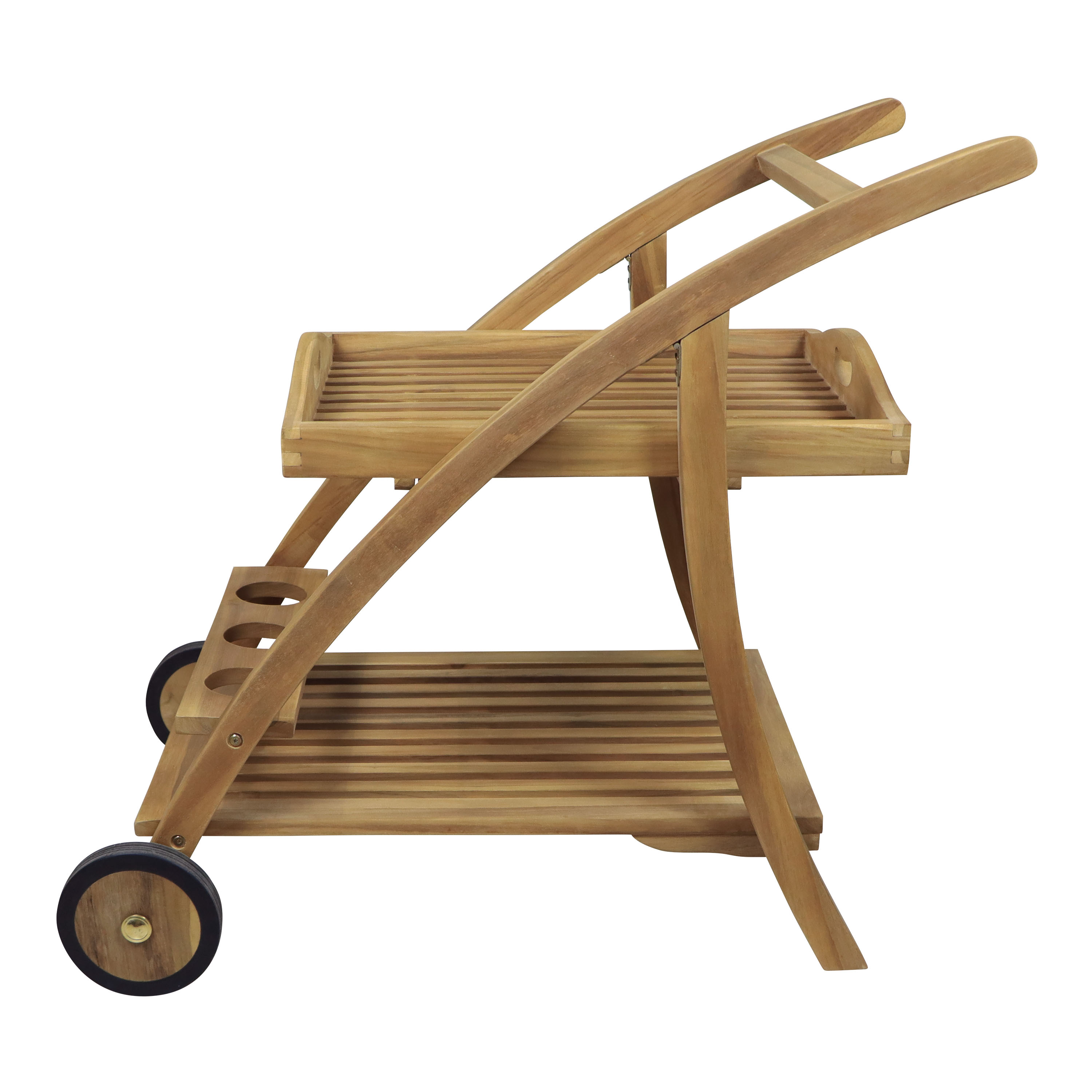 AXI Adi Teak Serving Trolley with Removable Tray