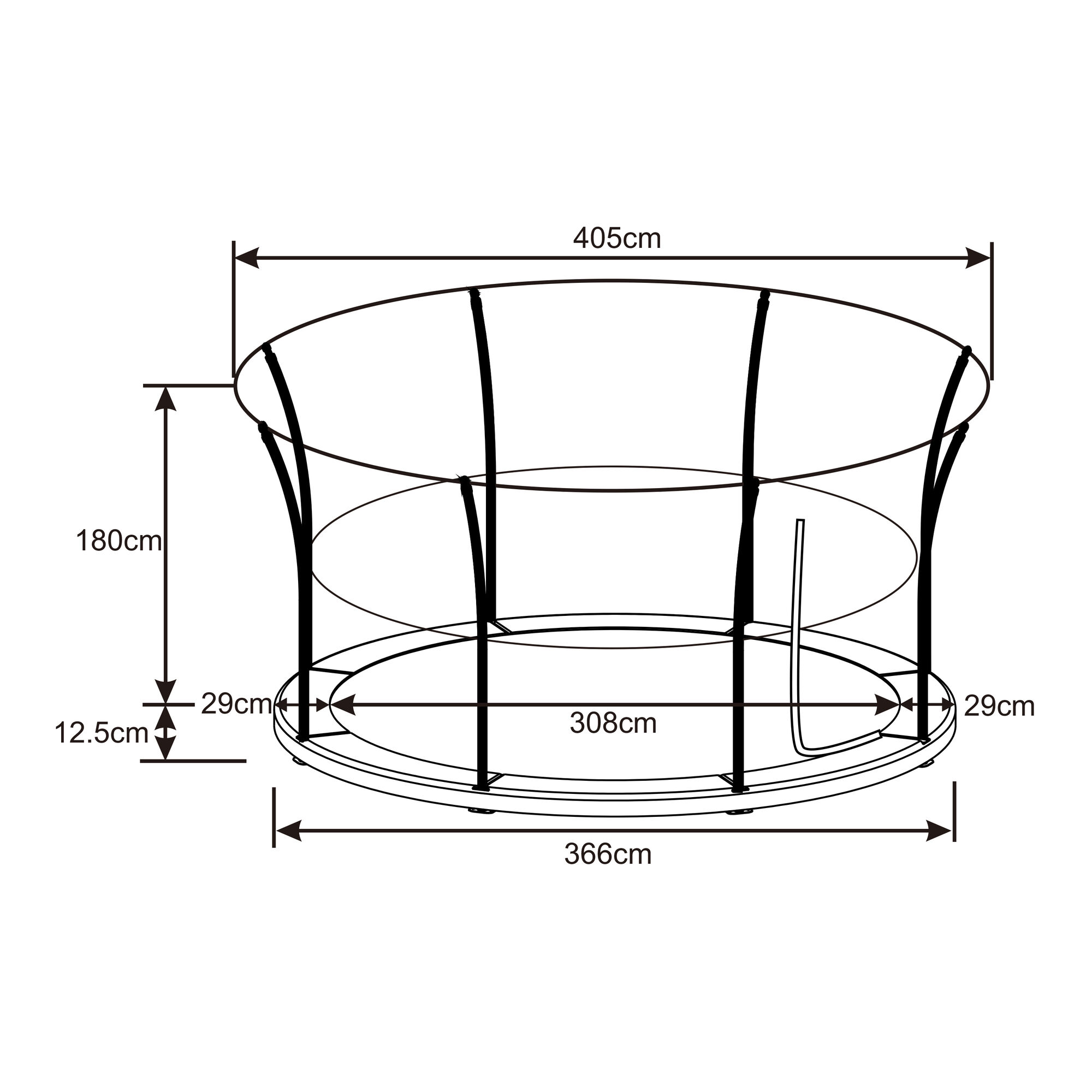 AXI Denver Trampoline 12ft - Inground - Green