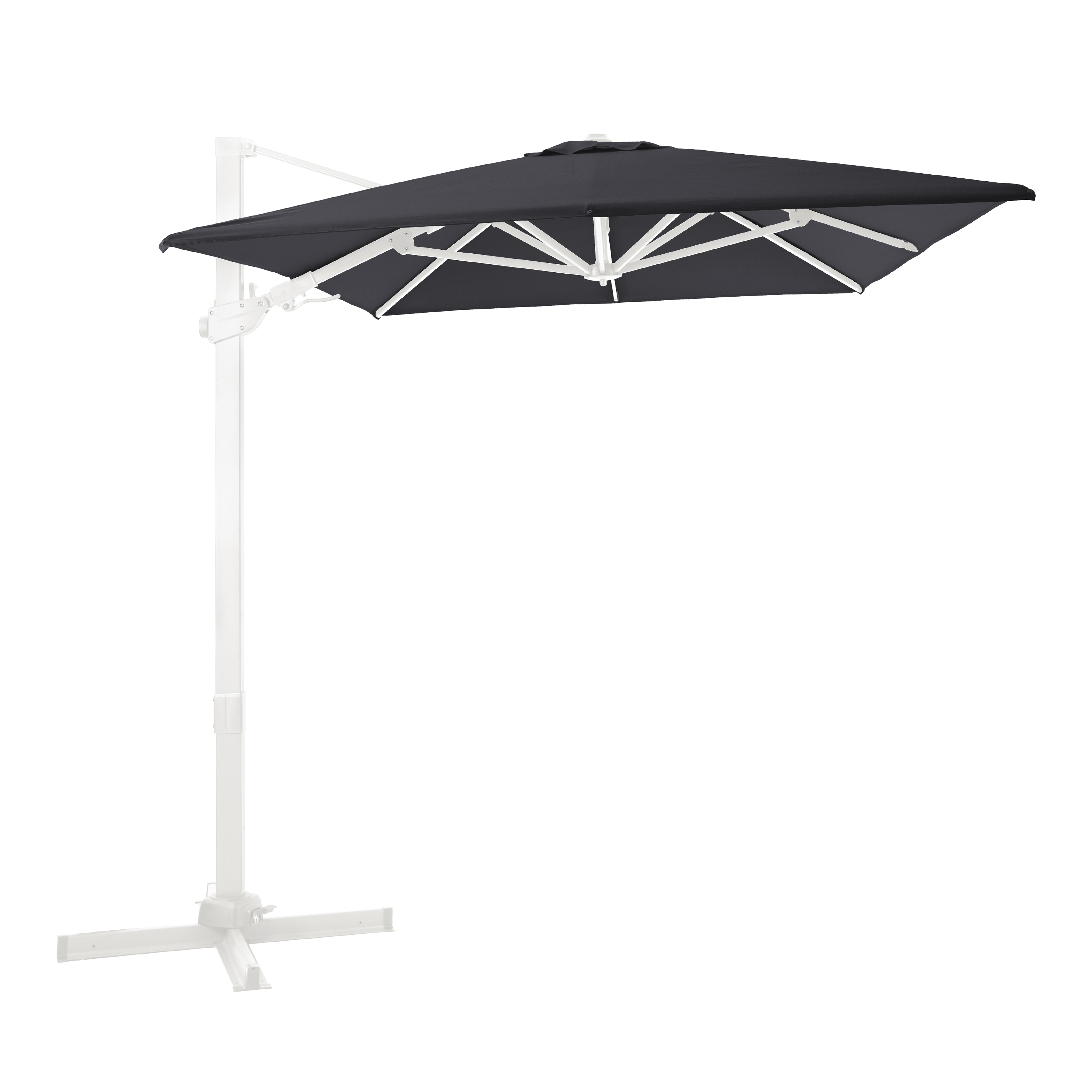 AXI Milad Premium Zweefparasol 200x300cm Wit/grijs