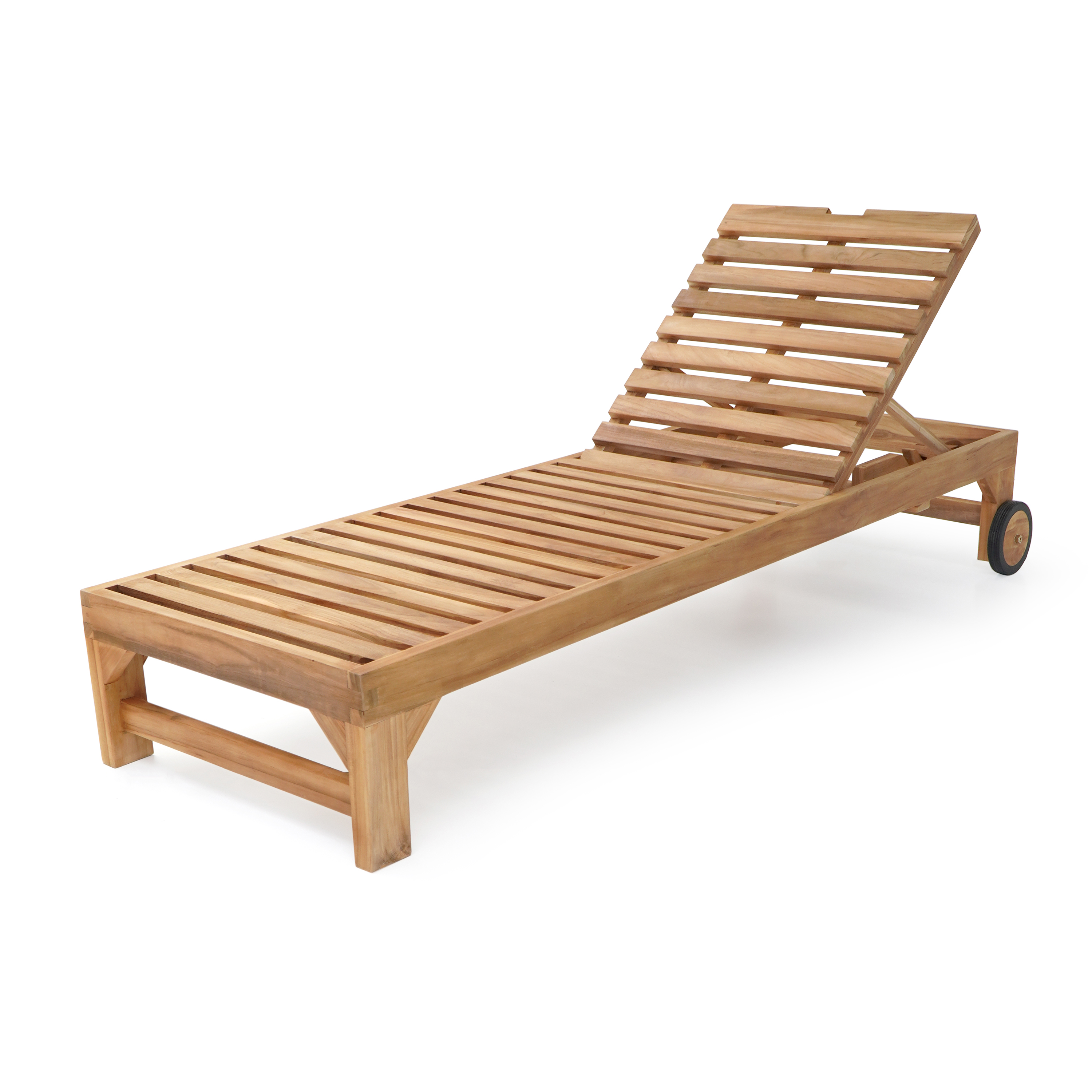 Rama teak wood sun lounger with cushion
