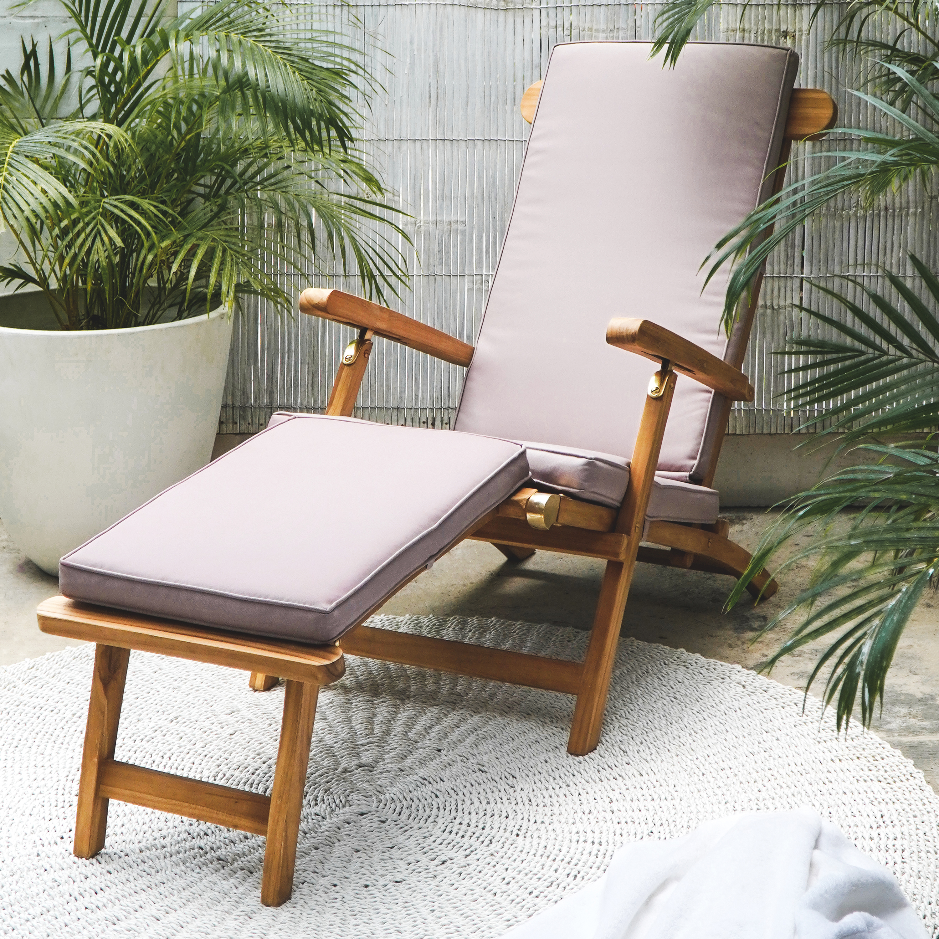 AXI Costa Deckchair Ligstoel Teak met kussen
