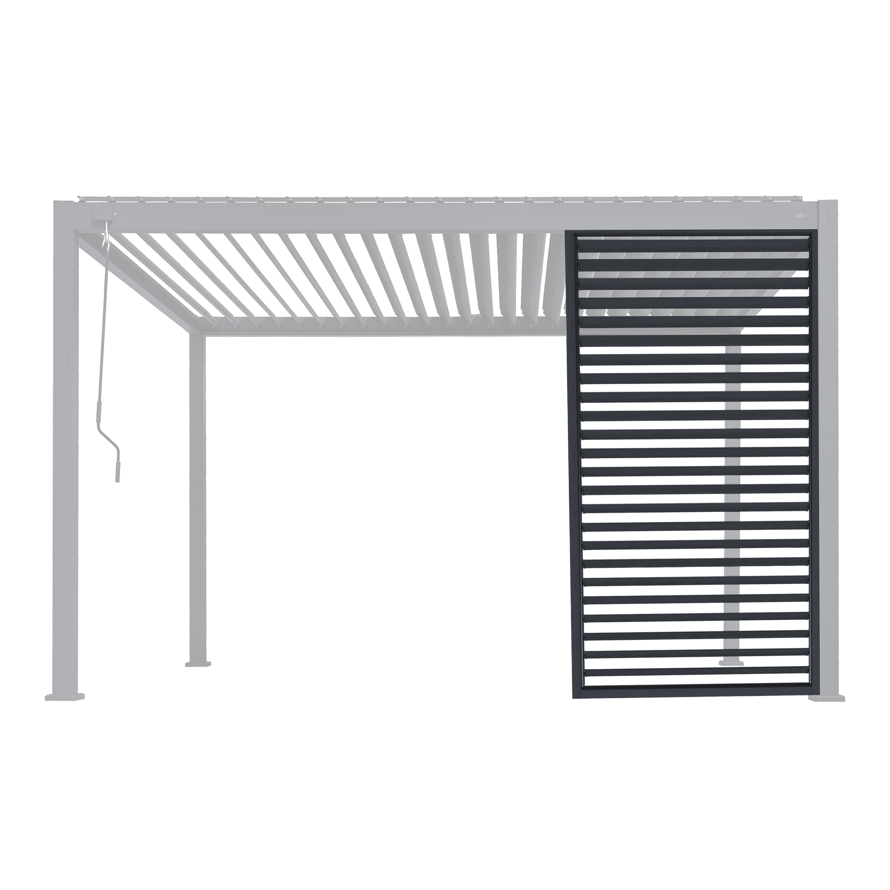 AXI Raya Aluminium Louvered Wall 1 m Anthracite-8720365066726 AXI Raya Aluminium Louvered Wall 1 m Anthracite