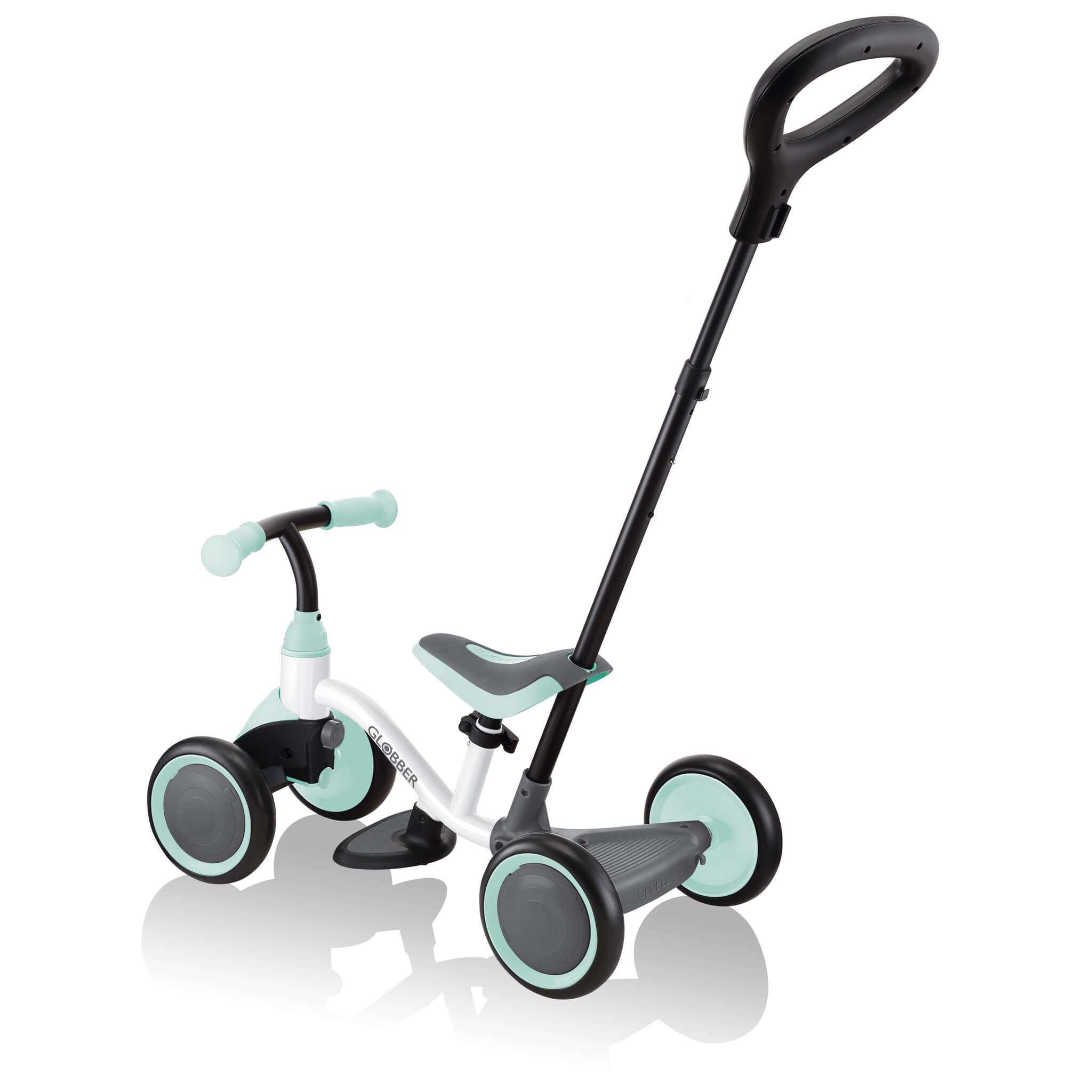 Globber Learning Bike 3-in-1 Leerfiets Wit Pastel Mint-4895224405771 Globber Learning Bike 3-in-1 Leerfiets Wit Pastel Mint