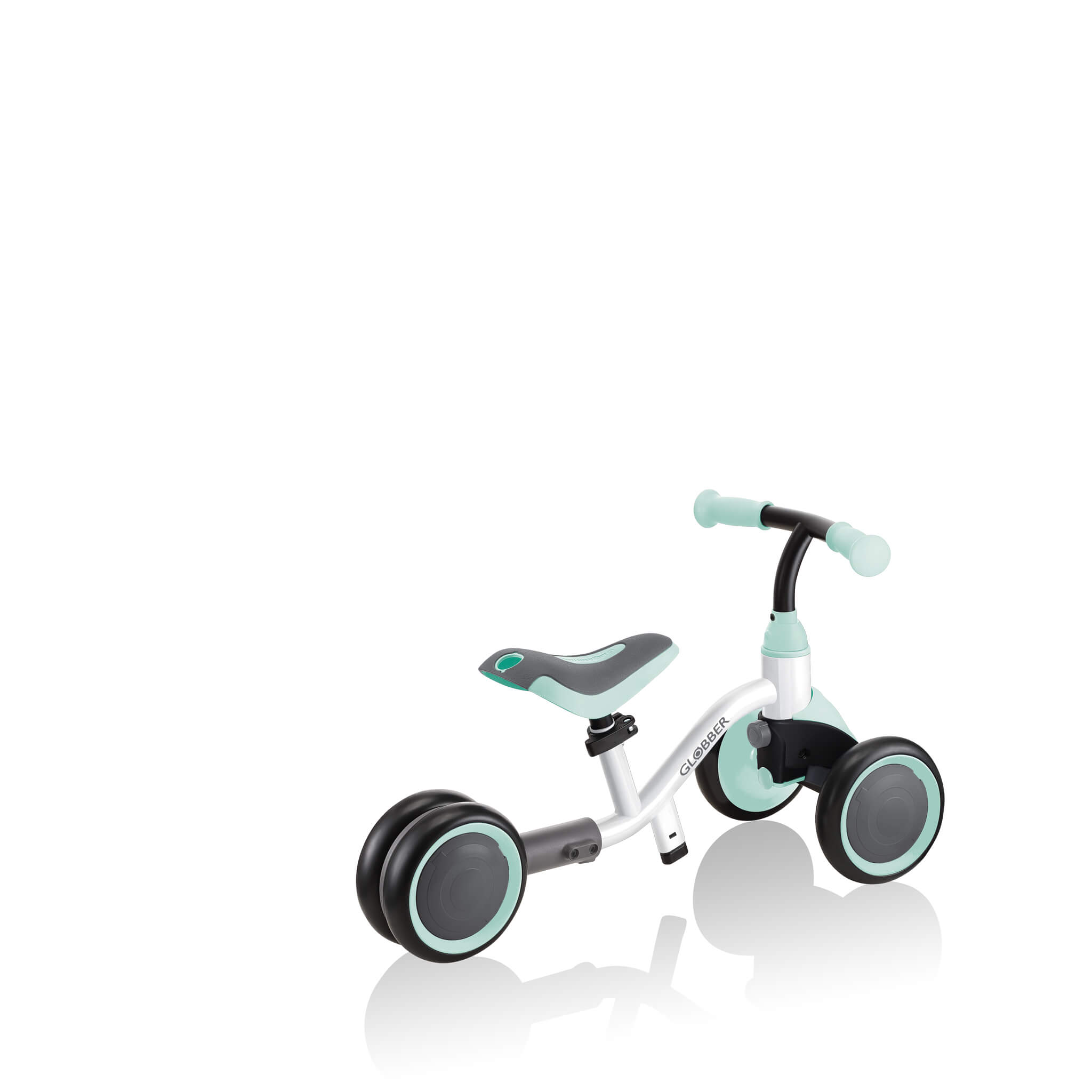 Globber Learning Bike 3-in-1 Leerfiets Wit Pastel Mint-4895224405771 Globber Learning Bike 3-in-1 Leerfiets Wit Pastel Mint